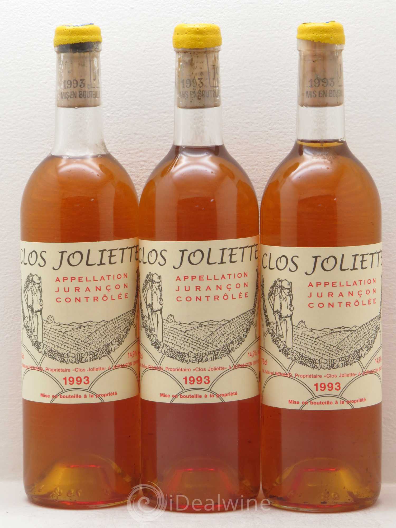 Jurançon Clos Joliette 1993 - Lotto di 3 bottiglie - 0