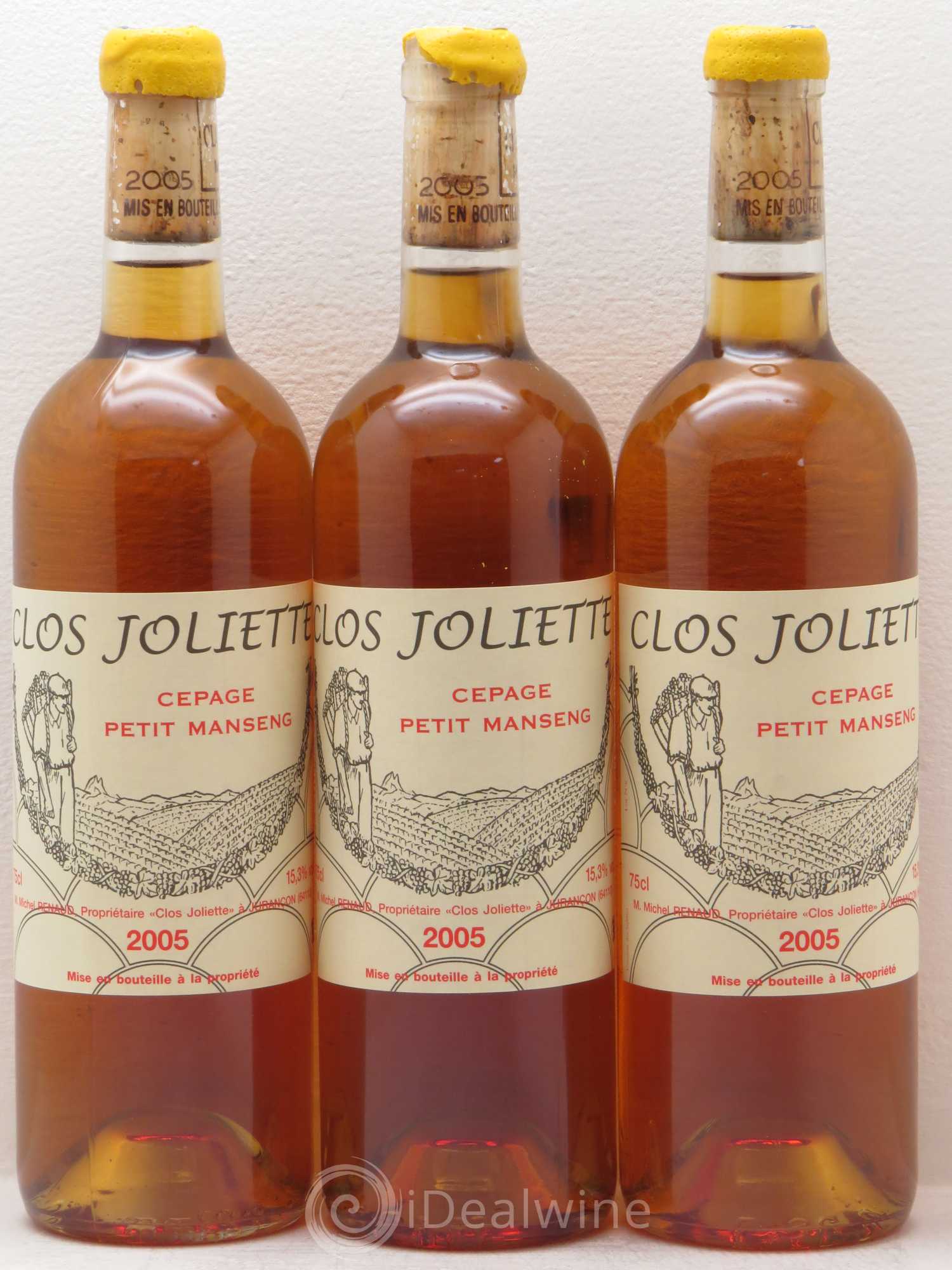 Vin de France Petit Manseng Clos de la Joliette demi sec 2005 - Posten von 3 Flaschen - 0