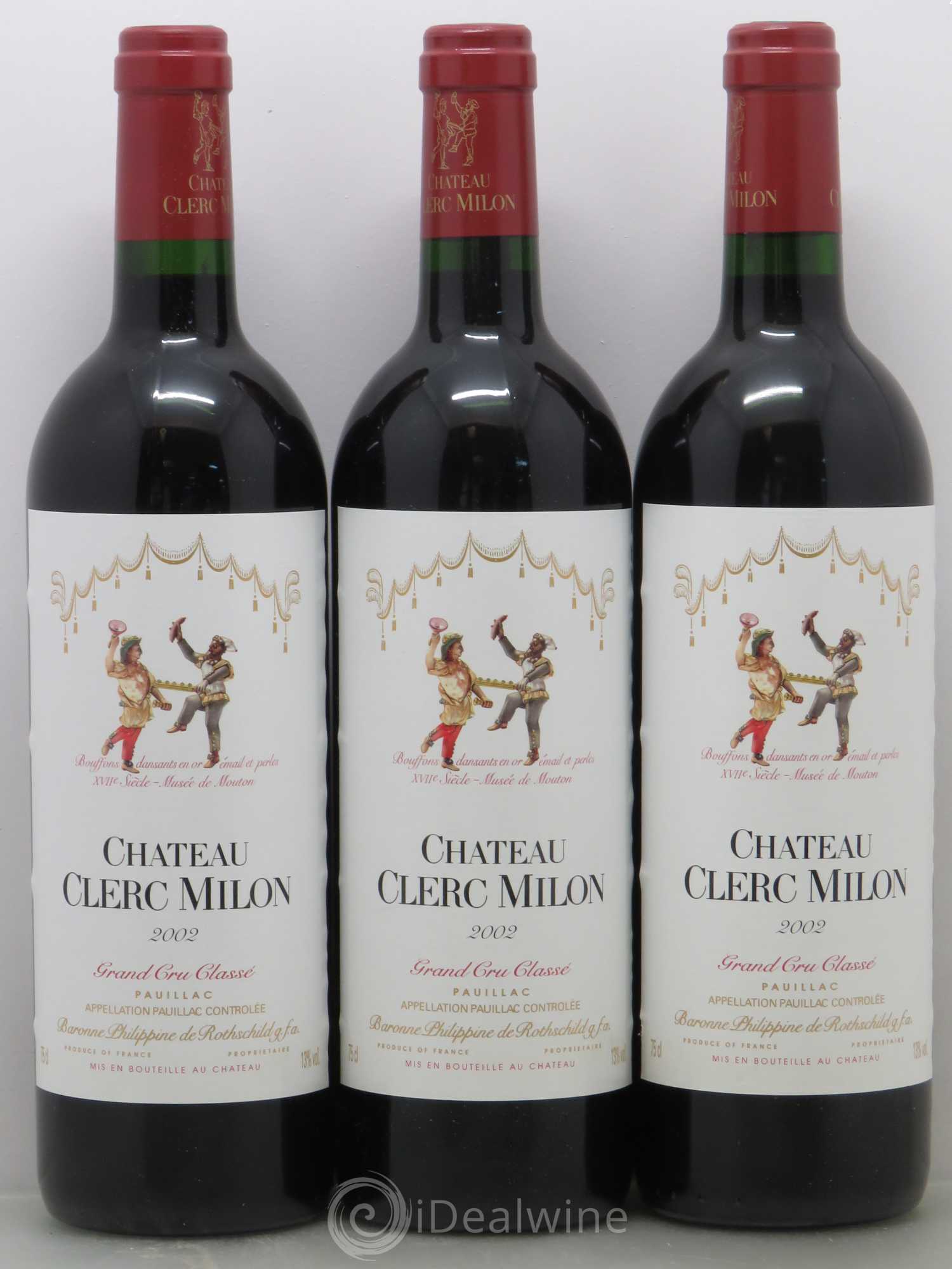 Château Clerc Milon 5ème Grand Cru Classé 2002 - Lot de 12 bouteilles - 1