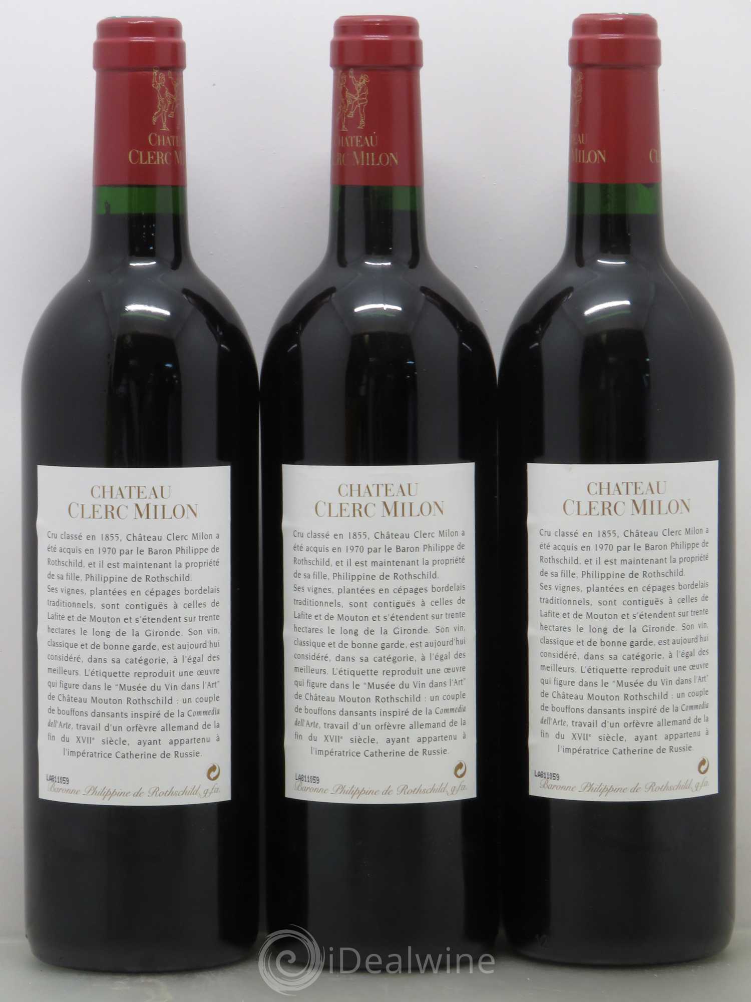 Château Clerc Milon 5ème Grand Cru Classé 2002 - Lot de 12 bouteilles - 6