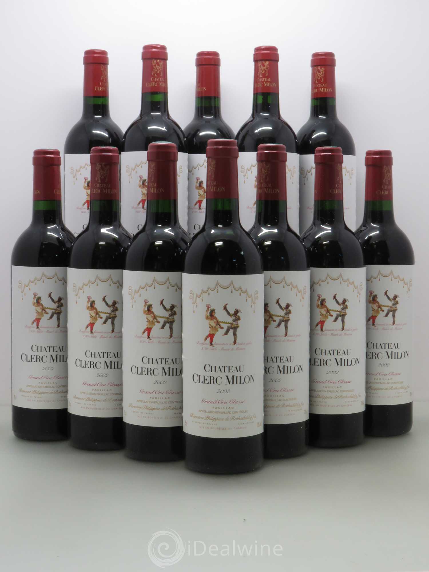 Château Clerc Milon 5ème Grand Cru Classé 2002 - Lot de 12 bouteilles - 0