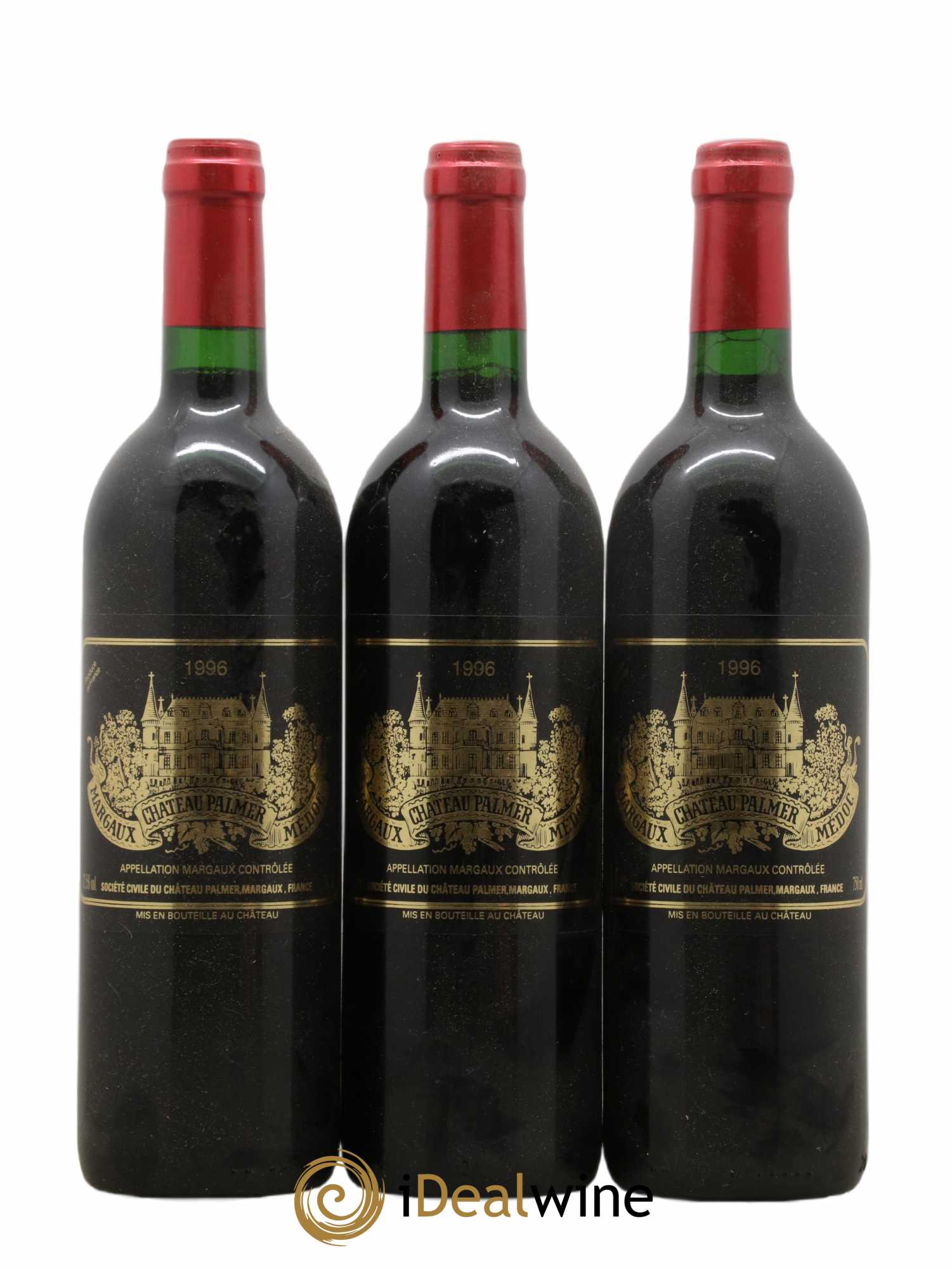 Château Palmer 3ème Grand Cru Classé 1996 - Lot de 3 bouteilles - 0