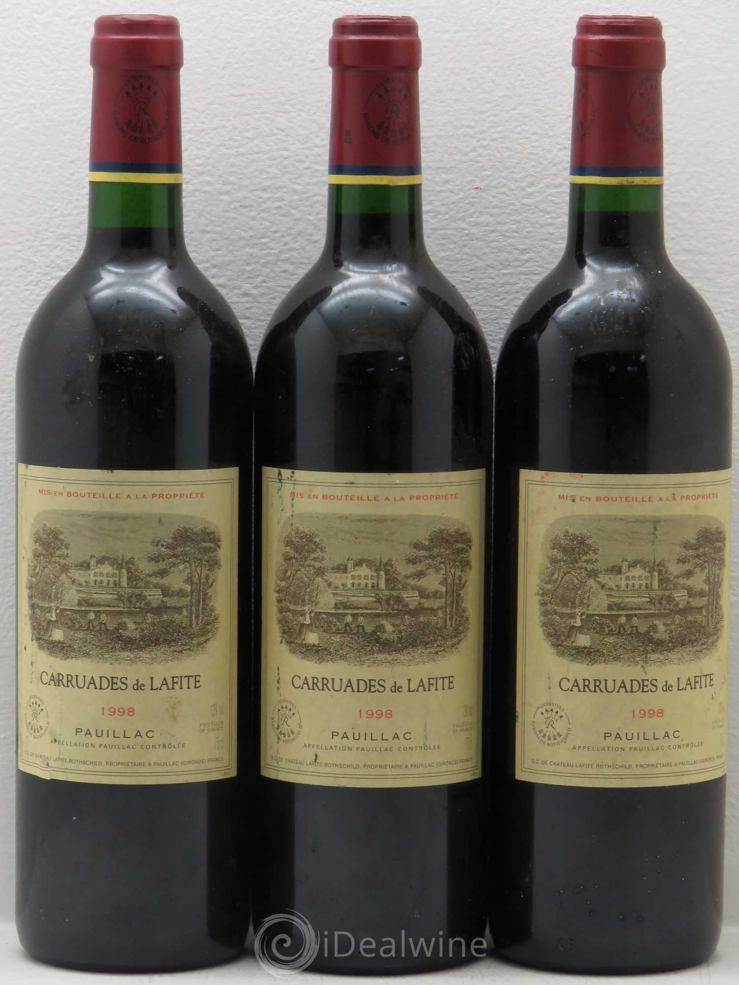 Carruades de Lafite Rothschild Second Vin 1998 - Lot de 3 bouteilles - 0