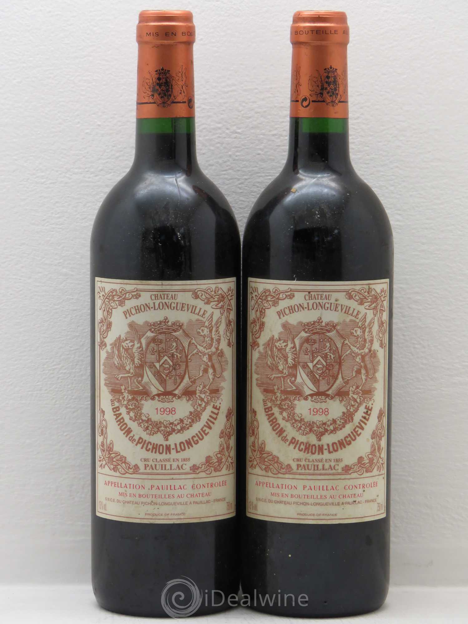 Pichon Longueville Baron 2ème Grand Cru Classé 1998 - Lot de 2 bouteilles - 0