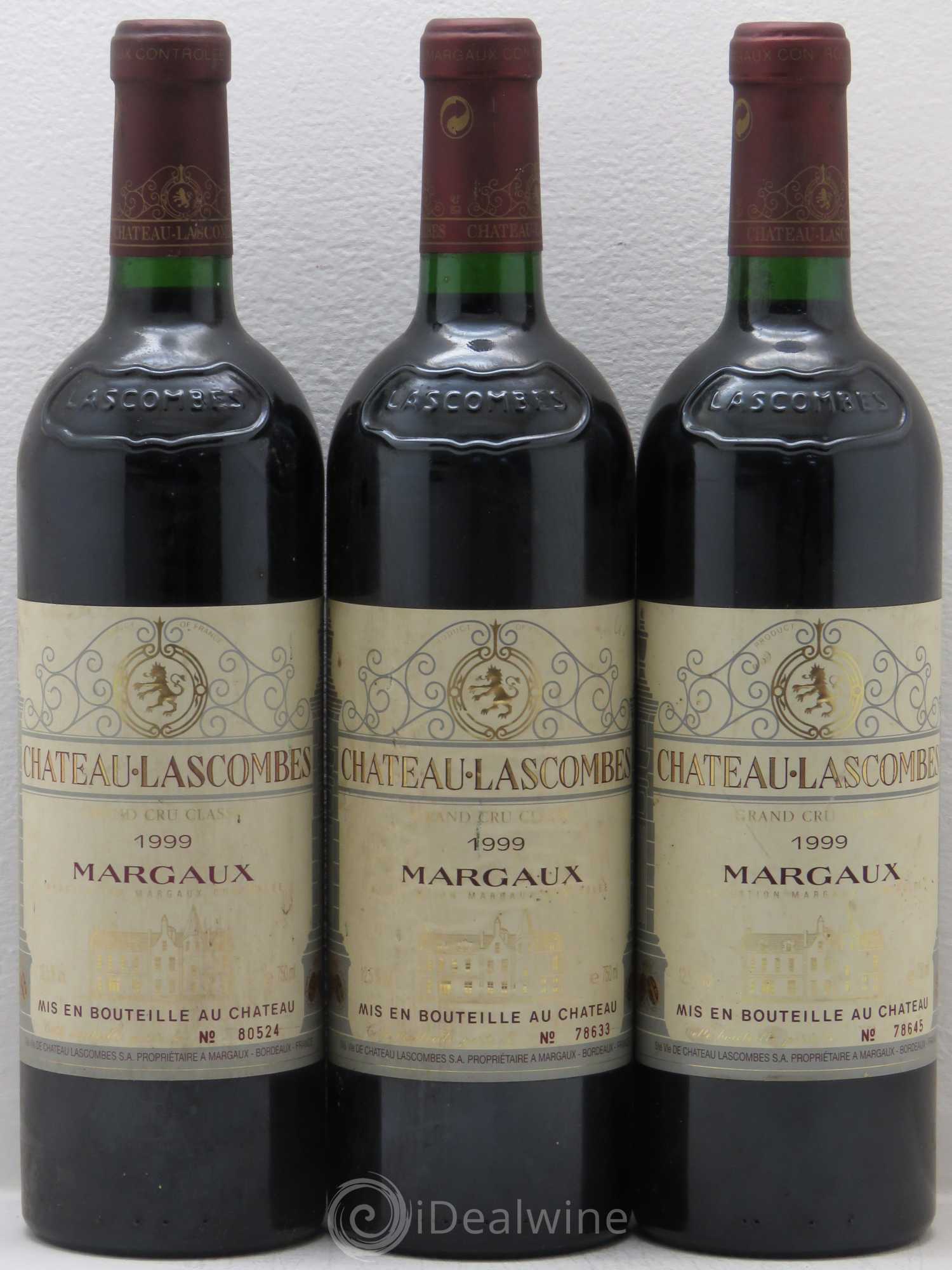 Château Lascombes 2ème Grand Cru Classé 1999 - Lot de 3 bouteilles - 0