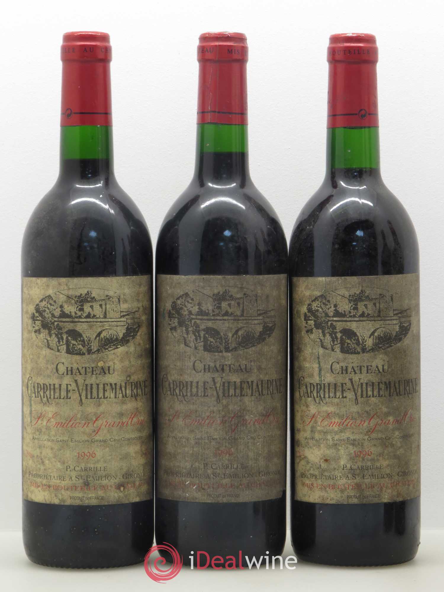 Saint-Émilion Chateau Carille-Villemaurine 1996 - Lot de 5 bouteilles - 1