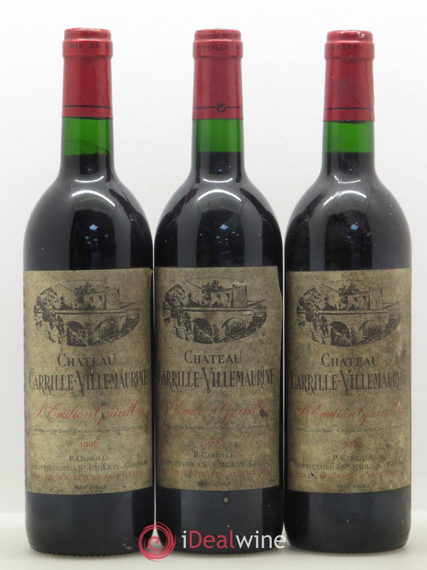 Saint-Émilion Chateau Carille-Villemaurine 1996 - Posten von 3 Flaschen - 0