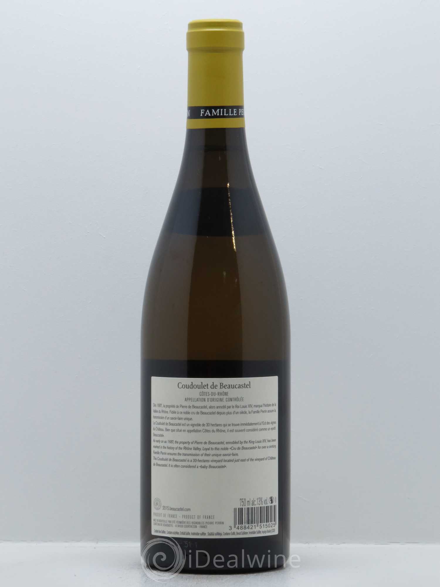 Côtes-du-Rhône Coudoulet de Beaucastel Famille Perrin 2015 - Lot de 1 bouteille - 1