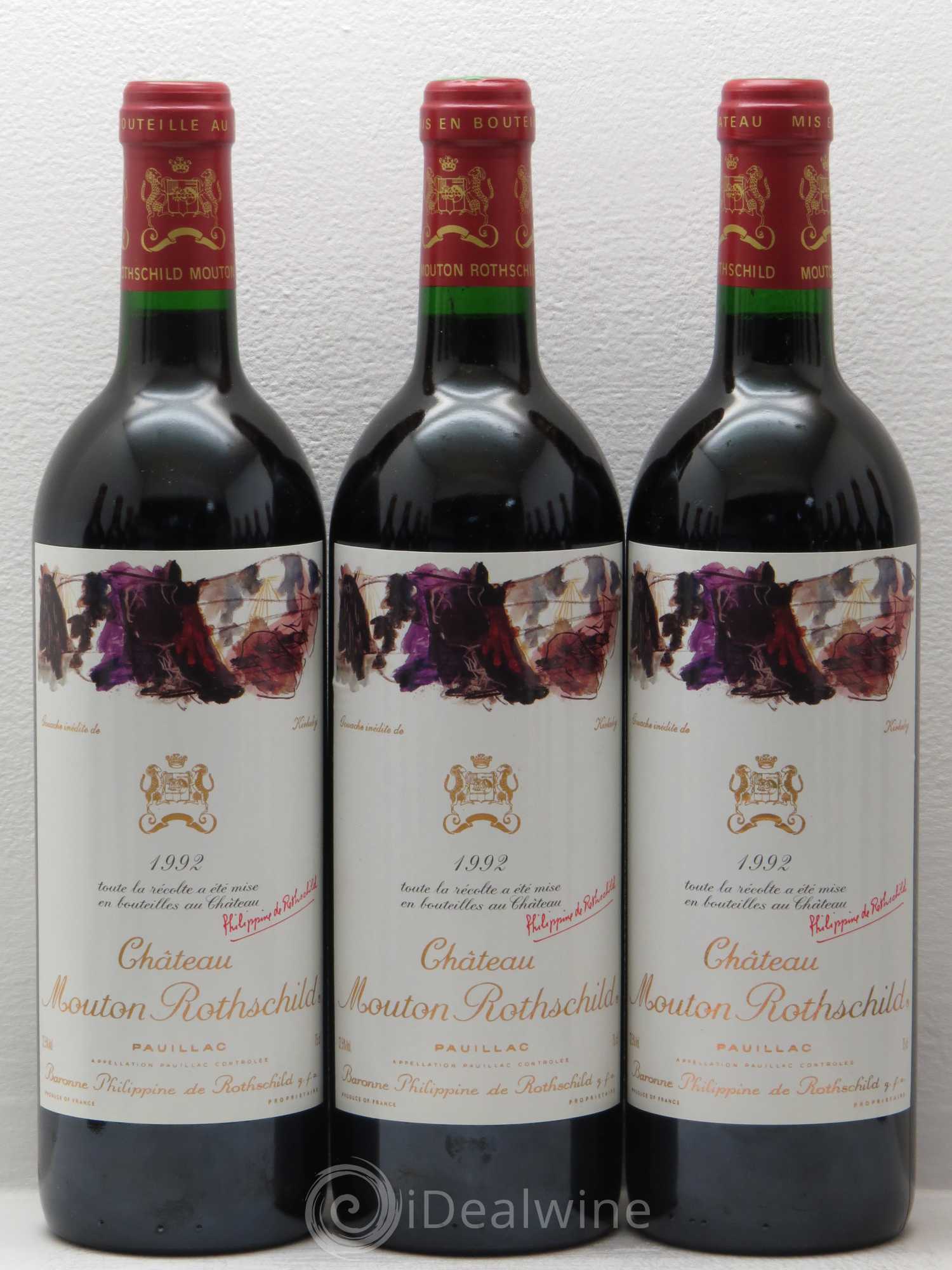 Château Mouton Rothschild 1er Grand Cru Classé 1992 - Lot de 12 bouteilles - 1