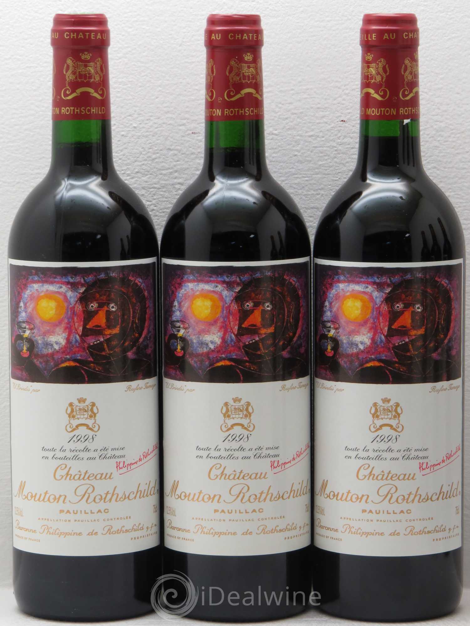 Château Mouton Rothschild 1er Grand Cru Classé 1998 - Lot de 6 bouteilles - 1