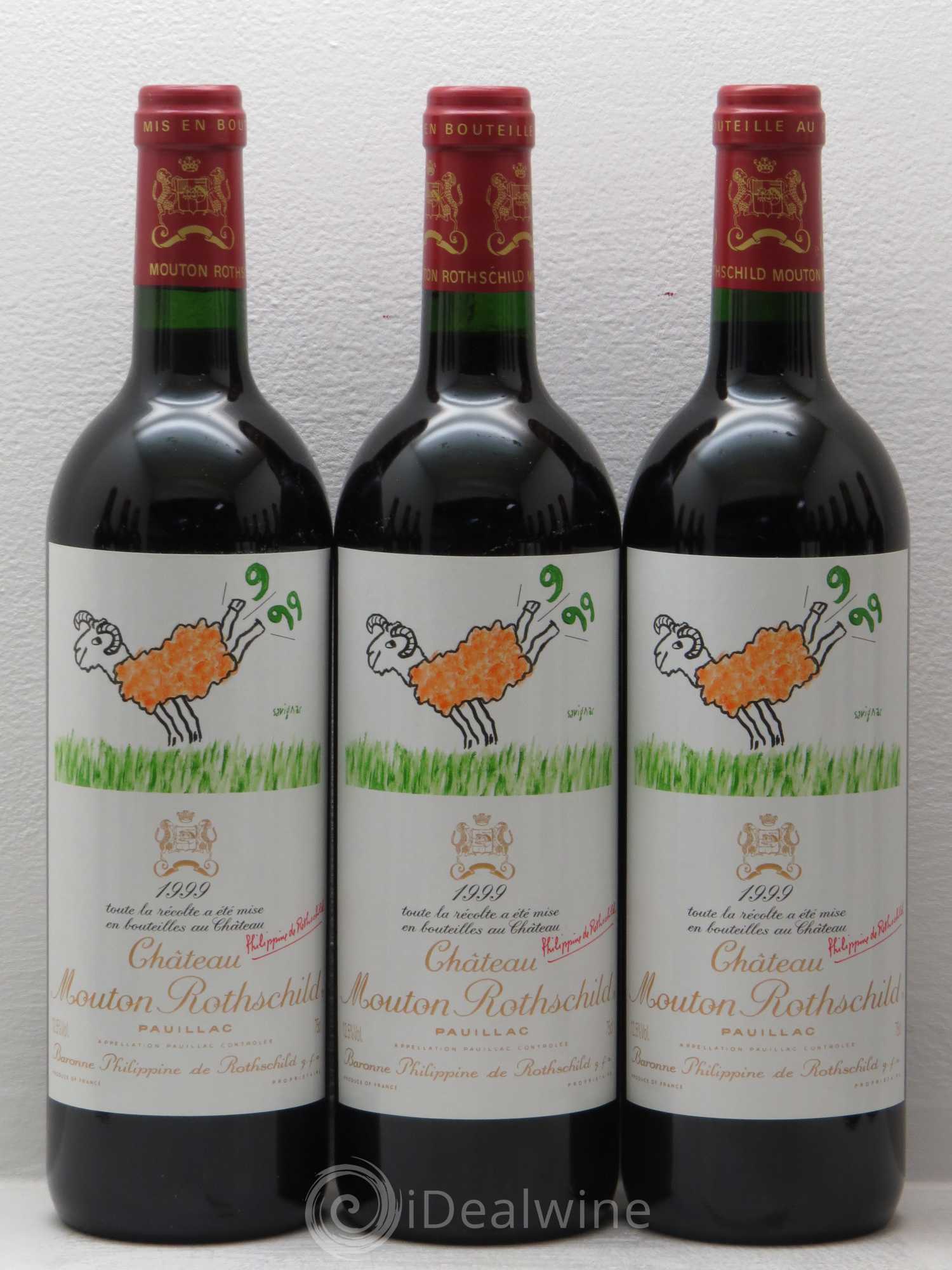 Château Mouton Rothschild 1er Grand Cru Classé 1999 - Lot de 12 bouteilles - 1