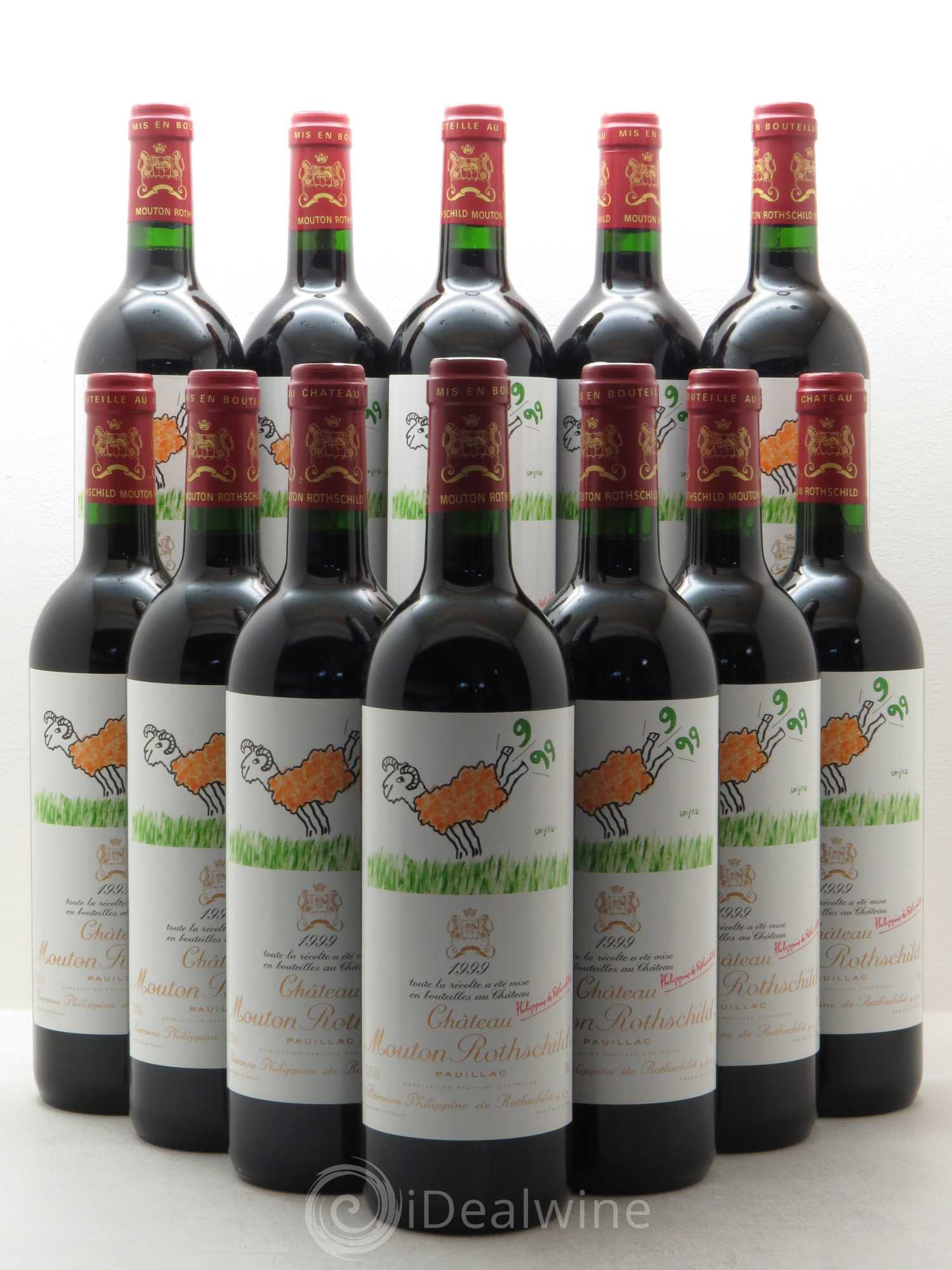 Château Mouton Rothschild 1er Grand Cru Classé 1999 - Lot de 12 bouteilles - 0