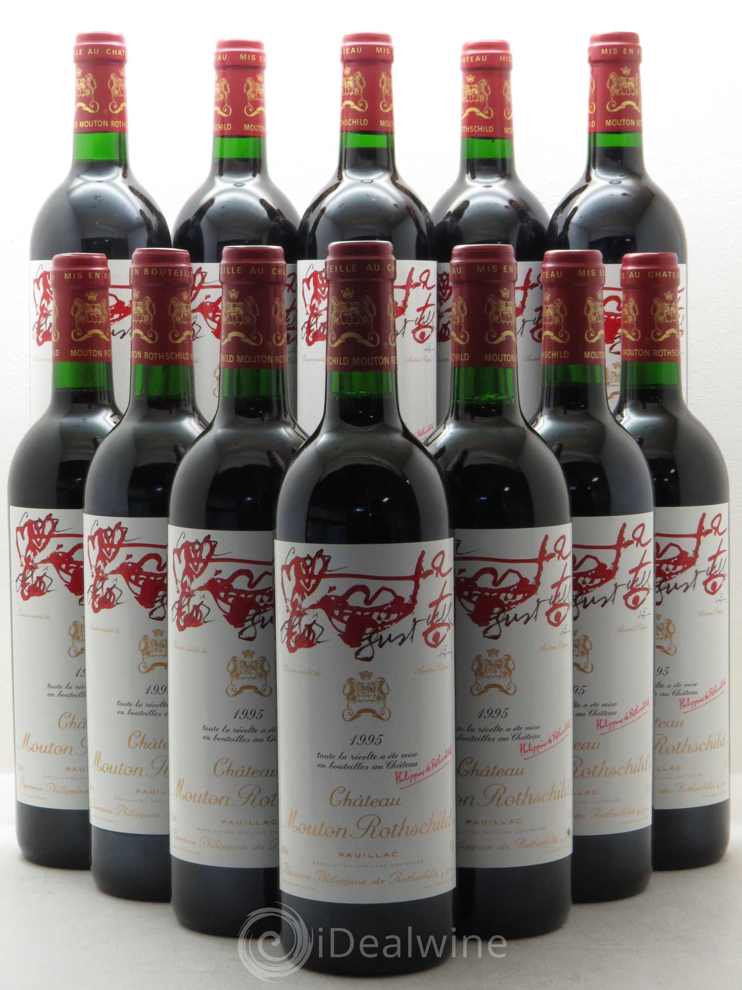 Château Mouton Rothschild 1er Grand Cru Classé 1995 - Lot de 12 bouteilles - 0