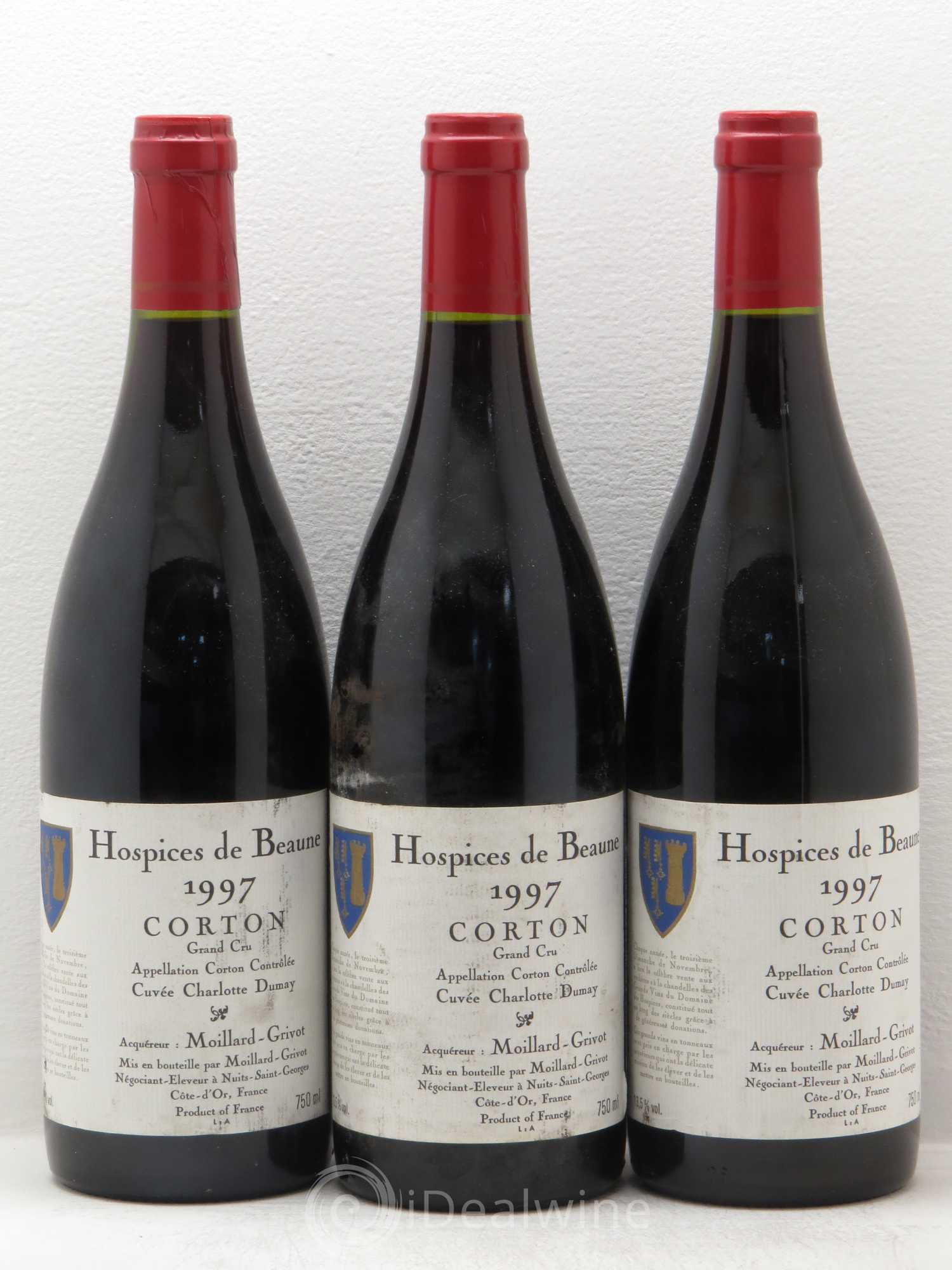 Corton Grand Cru Cuvée Charlotte Dumay Moillard-Grivot 1997 - Posten von 3 Flaschen - 0