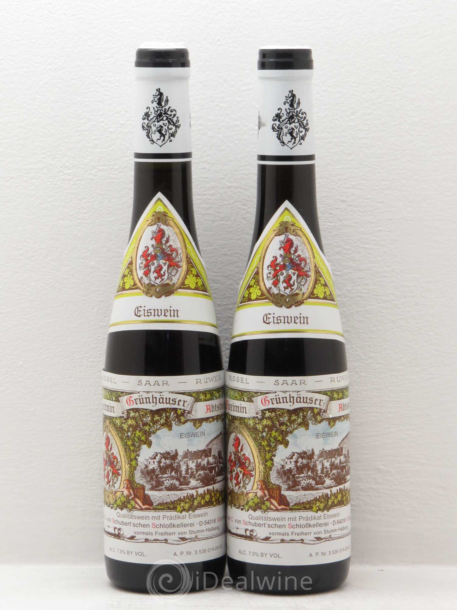 Riesling Maximin Grunhauser Absterberg Eiswein Von Schubert 2001 - Posten von 2 Demi-Flaschen - 0