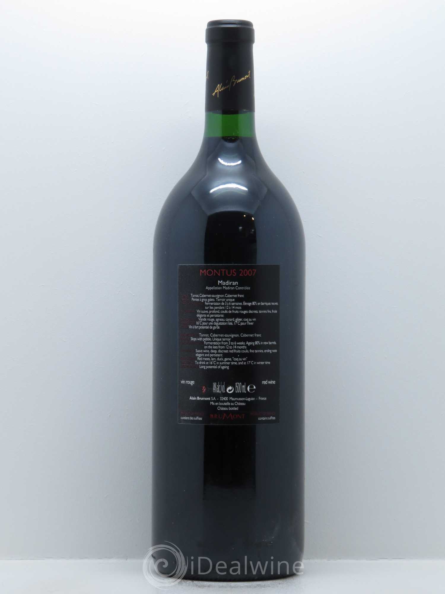 Madiran Château Montus Alain Brumont 2007 - Lot de 1 magnum - 1