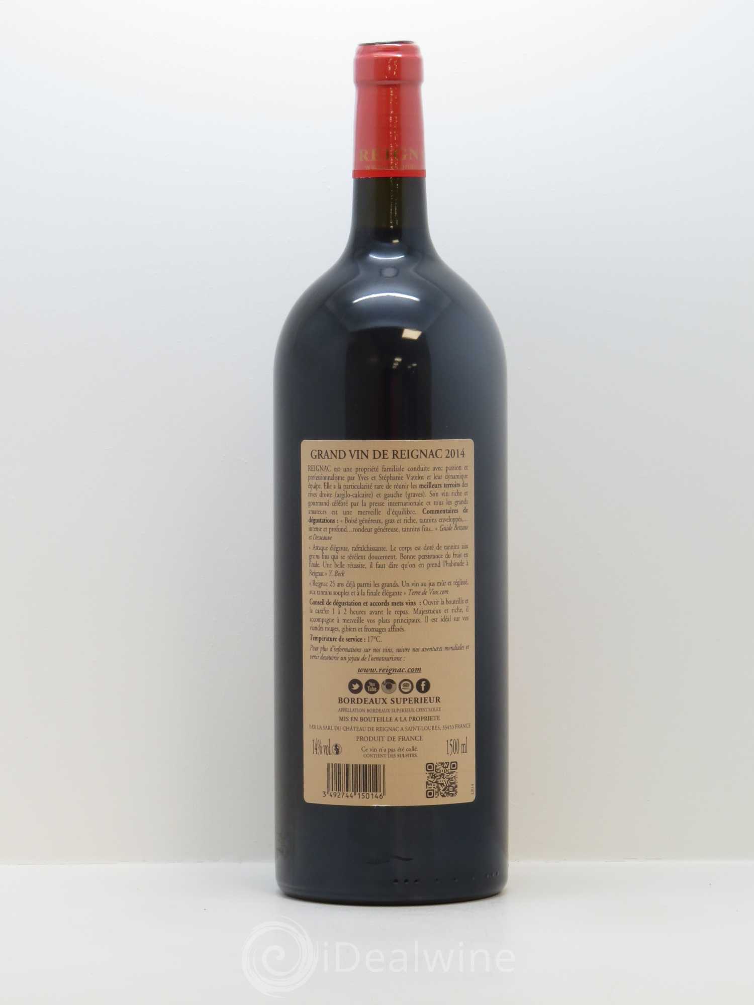 Grand vin de Reignac 2014 - Lot de 1 magnum - 1