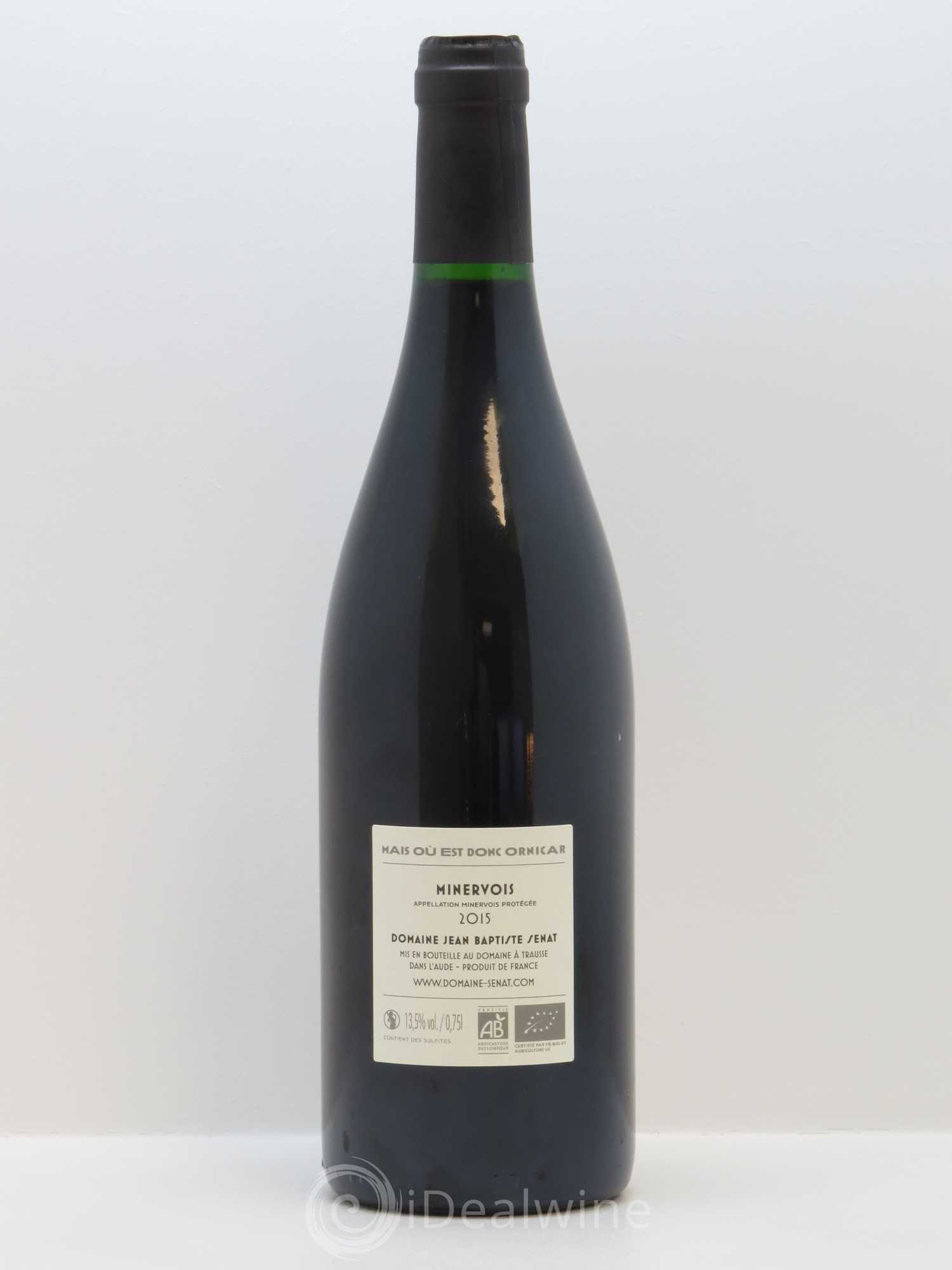 Minervois Ornicar Jean-Baptiste Sénat 2015 - Lot de 1 bouteille - 1