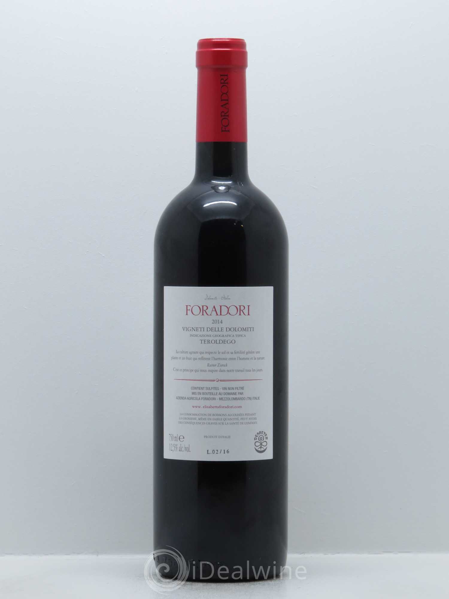 Vigneti delle Dolomiti IGT Rotaliano - Teroldego Elisabetta Foradori 2014 - Lot de 1 bouteille - 1
