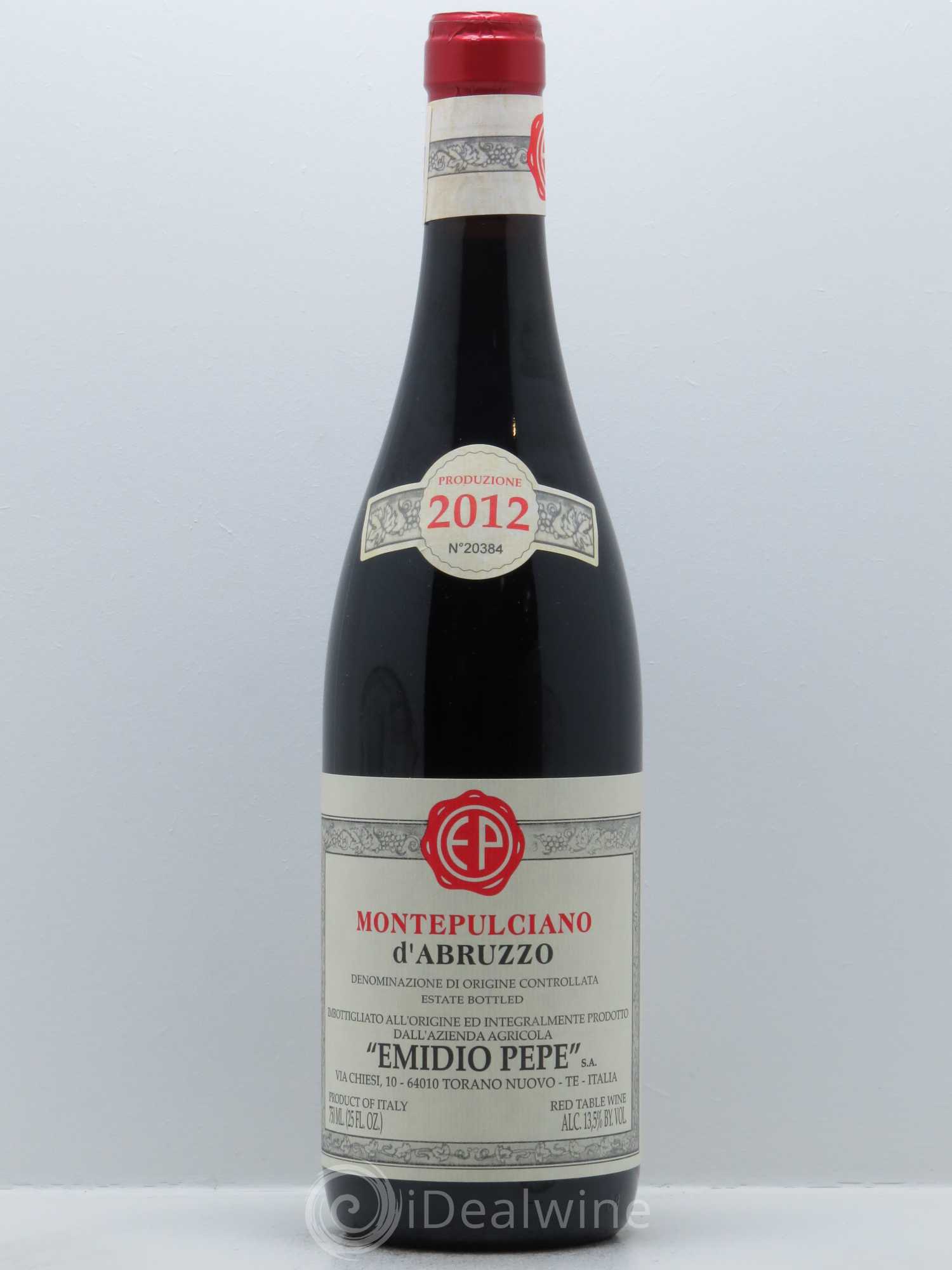 Montepulciano d'Abruzzo DOC Riserva Vecchie Viti Emidio Pepe 2012 - Lot de 1 bouteille - 0