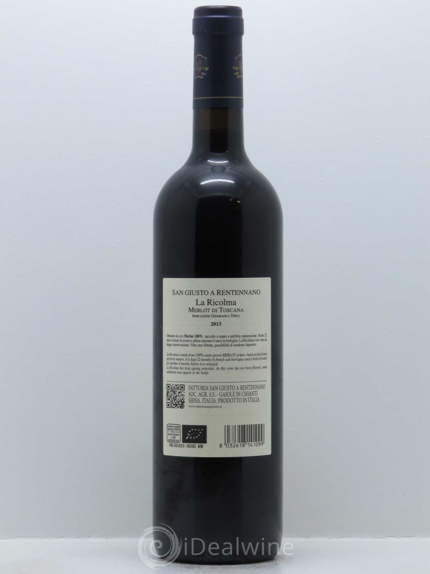 Merlot di Toscana IGT San Giusto A Rentennano La Ricolma Famille Martini di Cigala 2013 - Lot de 1 bouteille - 1