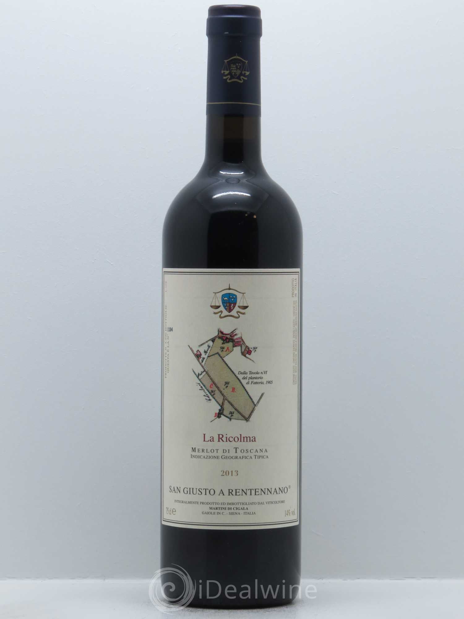 Merlot di Toscana IGT San Giusto A Rentennano La Ricolma Famille Martini di Cigala 2013 - Lot de 1 bouteille - 0