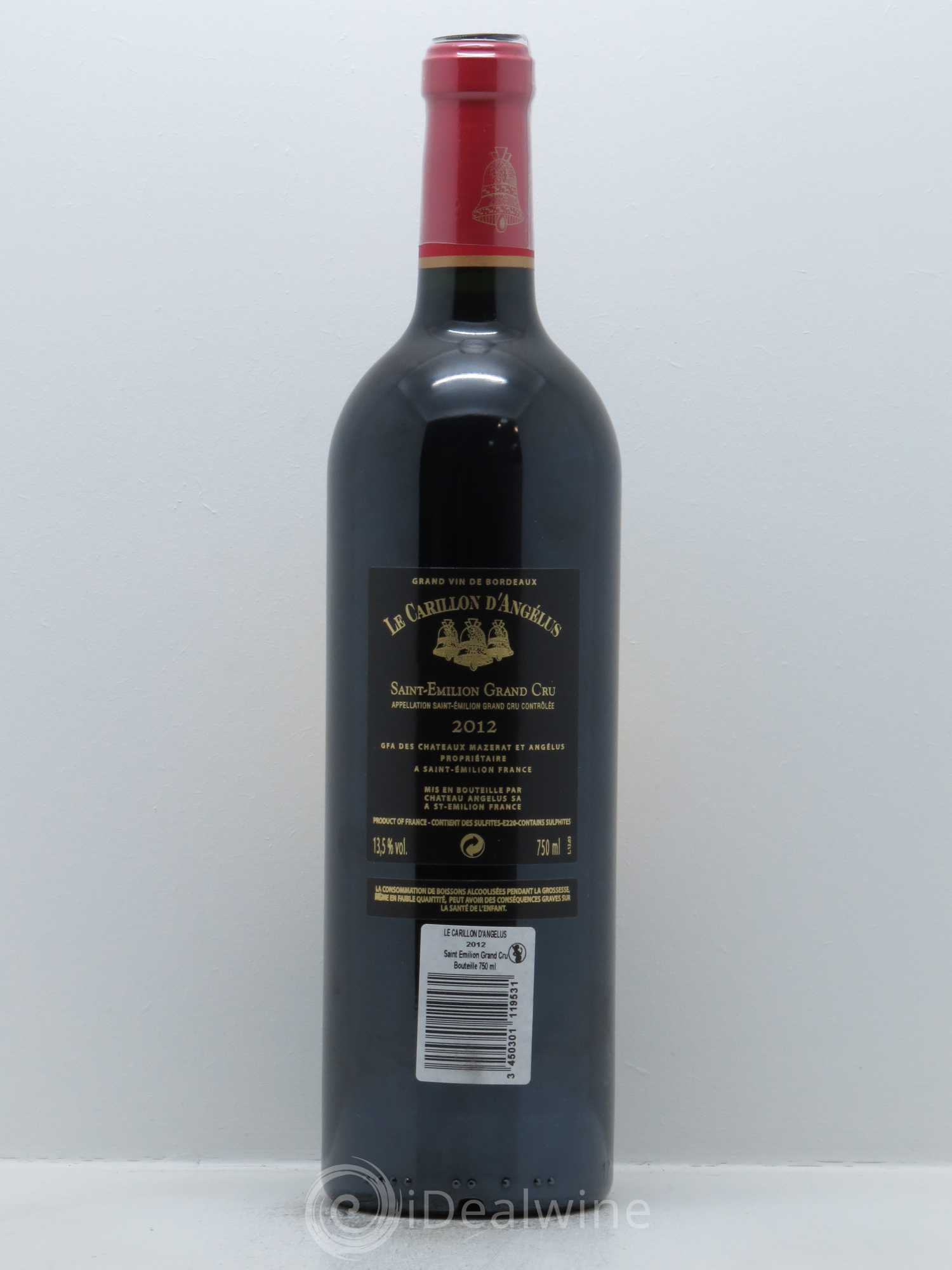 Le Carillon de l'Angélus Second Vin 2012 - Lot de 1 bouteille - 1