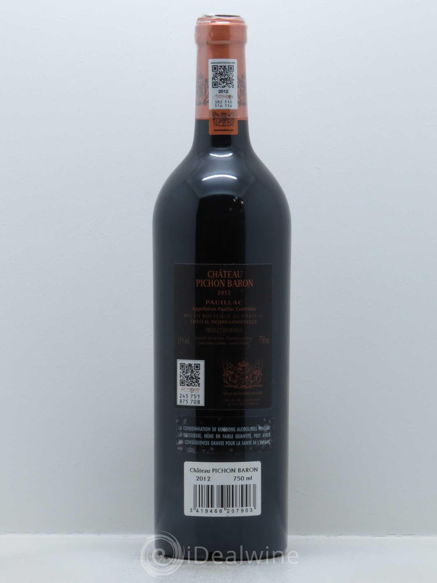 Pichon Longueville Baron 2ème Grand Cru Classé 2012 - Lot de 1 bouteille - 1