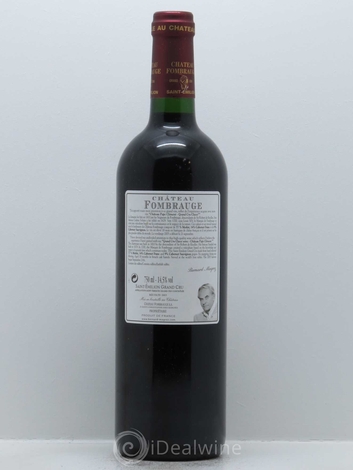Château Fombrauge Grand Cru Classé 2005 - Lot de 1 bouteille - 1