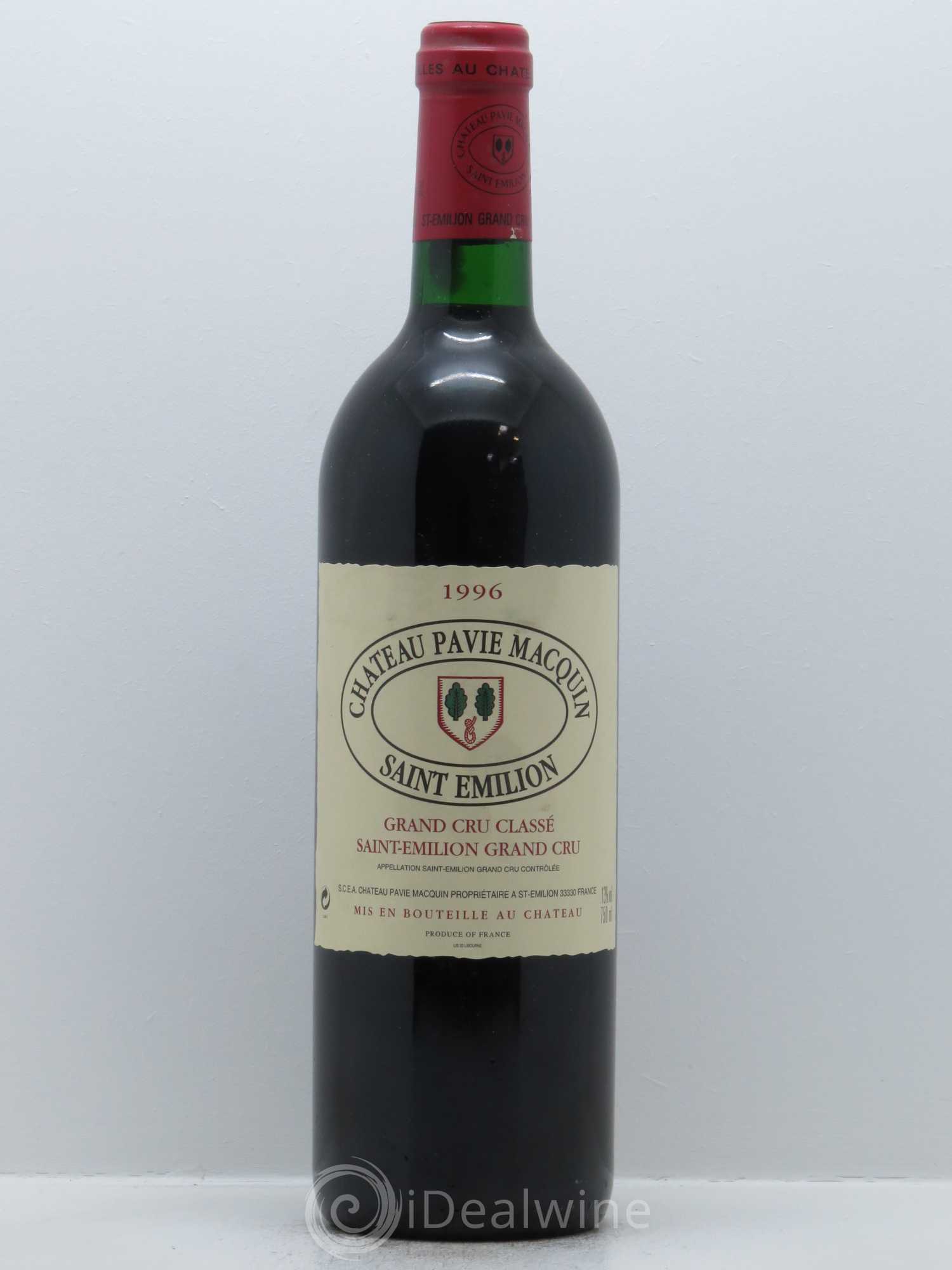 Château Pavie Macquin 1er Grand Cru Classé B 1996 - Lot de 1 bouteille - 0