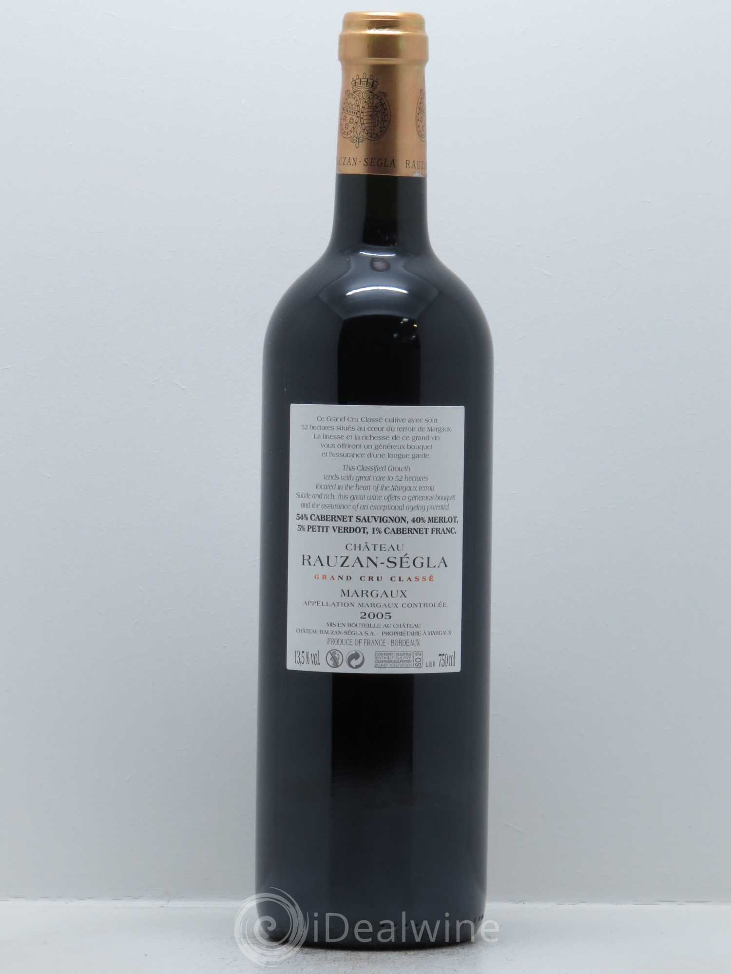 Château Rauzan Ségla Grand Cru Classé 2005 - Lot de 1 bouteille - 1
