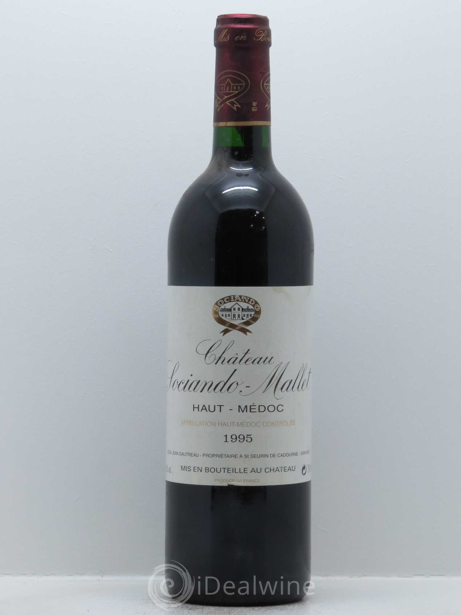 Château Sociando Mallet 1995 - Lot de 1 bouteille - 0