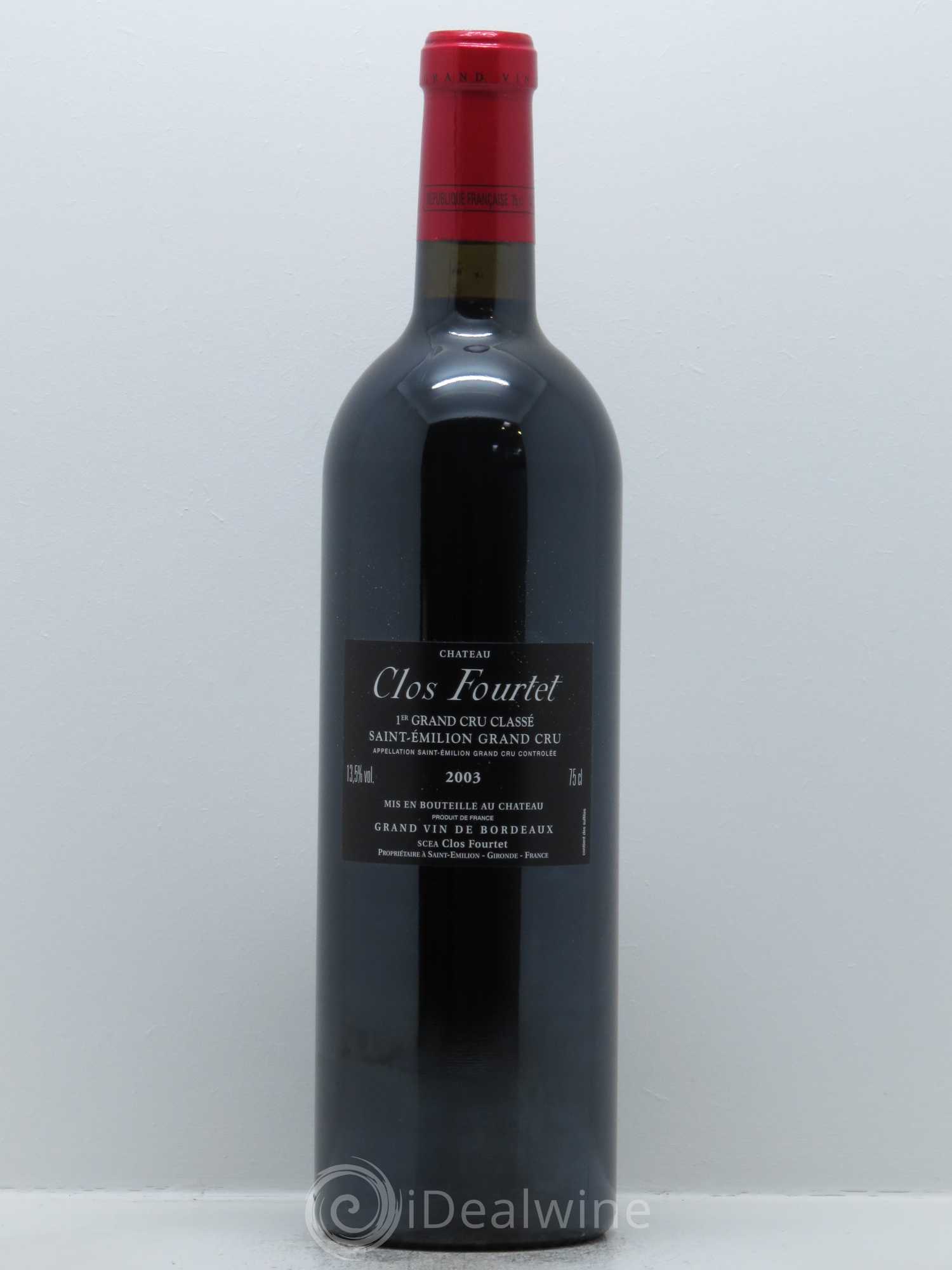 Clos Fourtet 1er Grand Cru Classé B 2003 - Lot de 1 bouteille - 1
