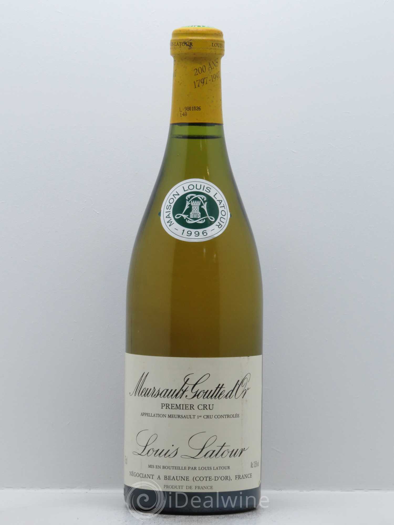 Meursault 1er Cru Goutte d'or Louis Latour 1996 - Lot de 1 bouteille - 0