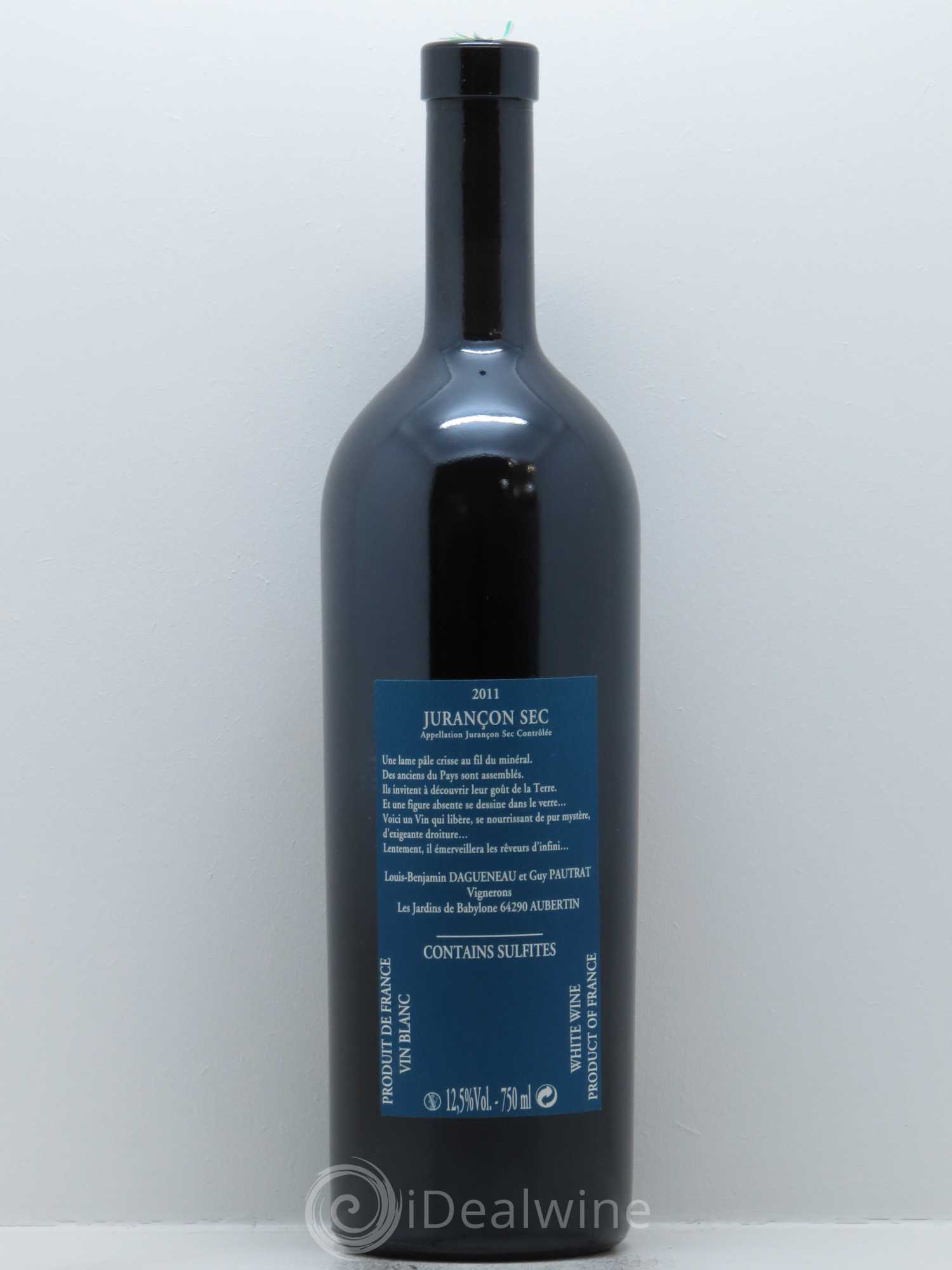 Vin de France(anciennement Jurançon) Les Jardins de Babylone Sec Didier Dagueneau 2011 - Lot de 1 bouteille - 1