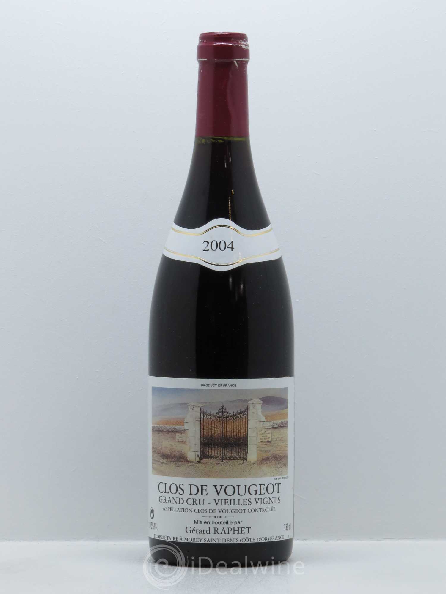 Clos de Vougeot Grand Cru Vieilles Vignes Gérard Raphet (Domaine) 2004 - Lot de 1 bouteille - 0