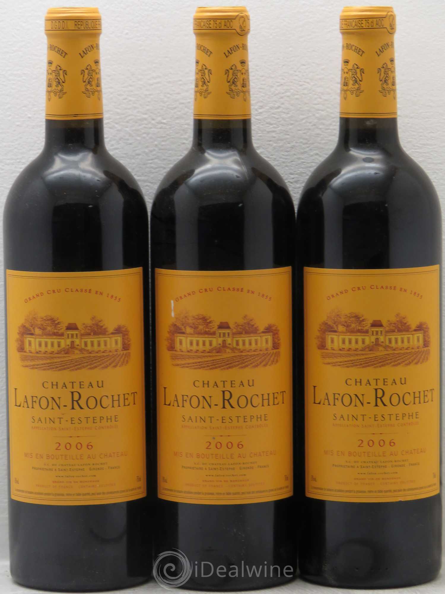 Château Lafon Rochet 4ème Grand Cru Classé 2006 - Lot de 3 bouteilles - 0
