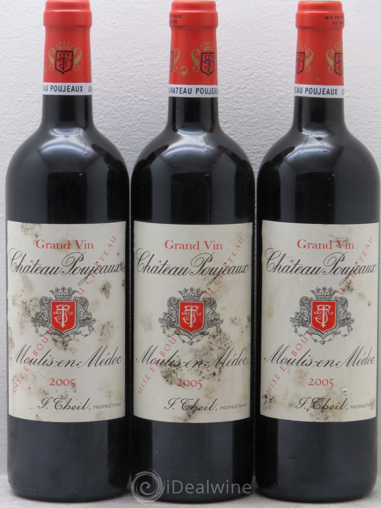 Château Poujeaux 2005 - Lot de 3 bouteilles - 0