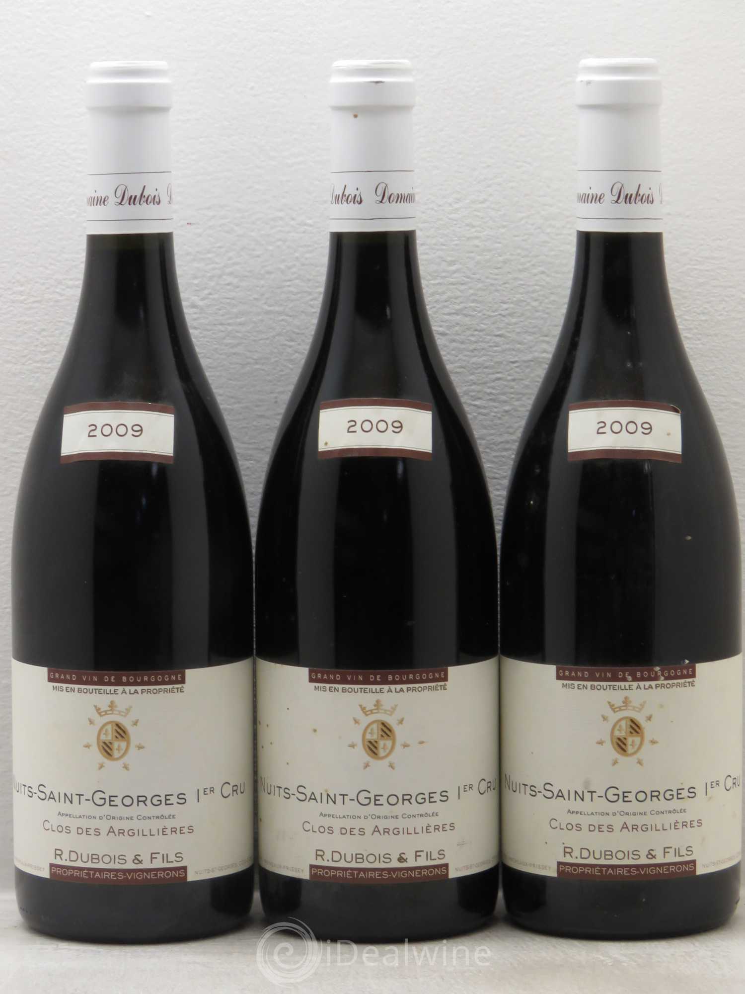Nuits-Saint-Georges 1er Cru Clos des Argillieres - domaine Dubois 2009 - Posten von 3 Flaschen - 0