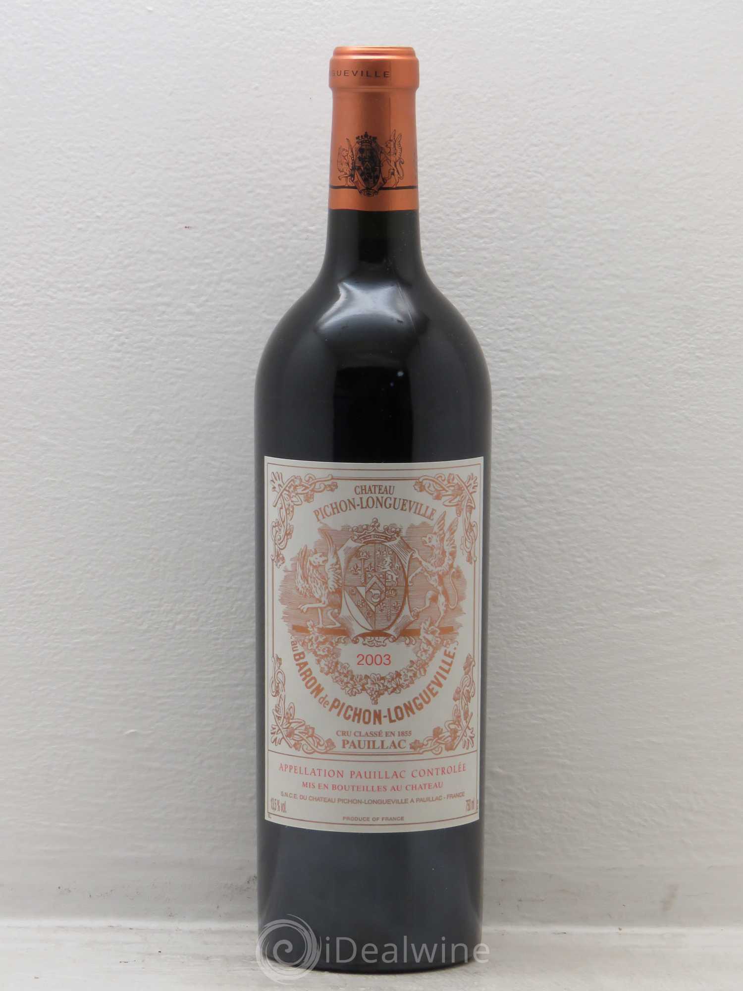 Pichon Longueville Baron 2ème Grand Cru Classé 2003 - Lot de 6 bouteilles - 0