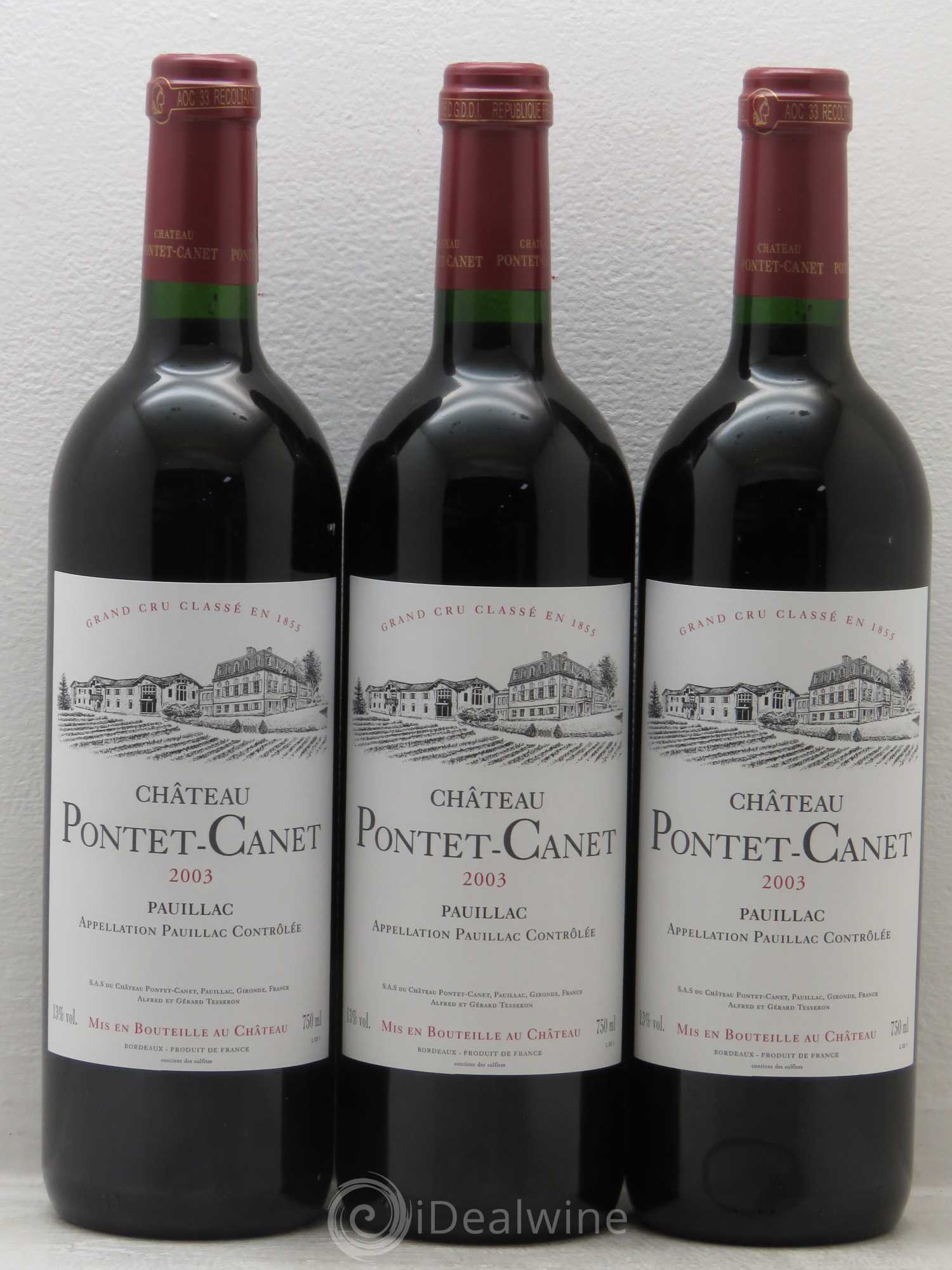 Château Pontet Canet 5ème Grand Cru Classé 2003 - Lot de 12 bouteilles - 1