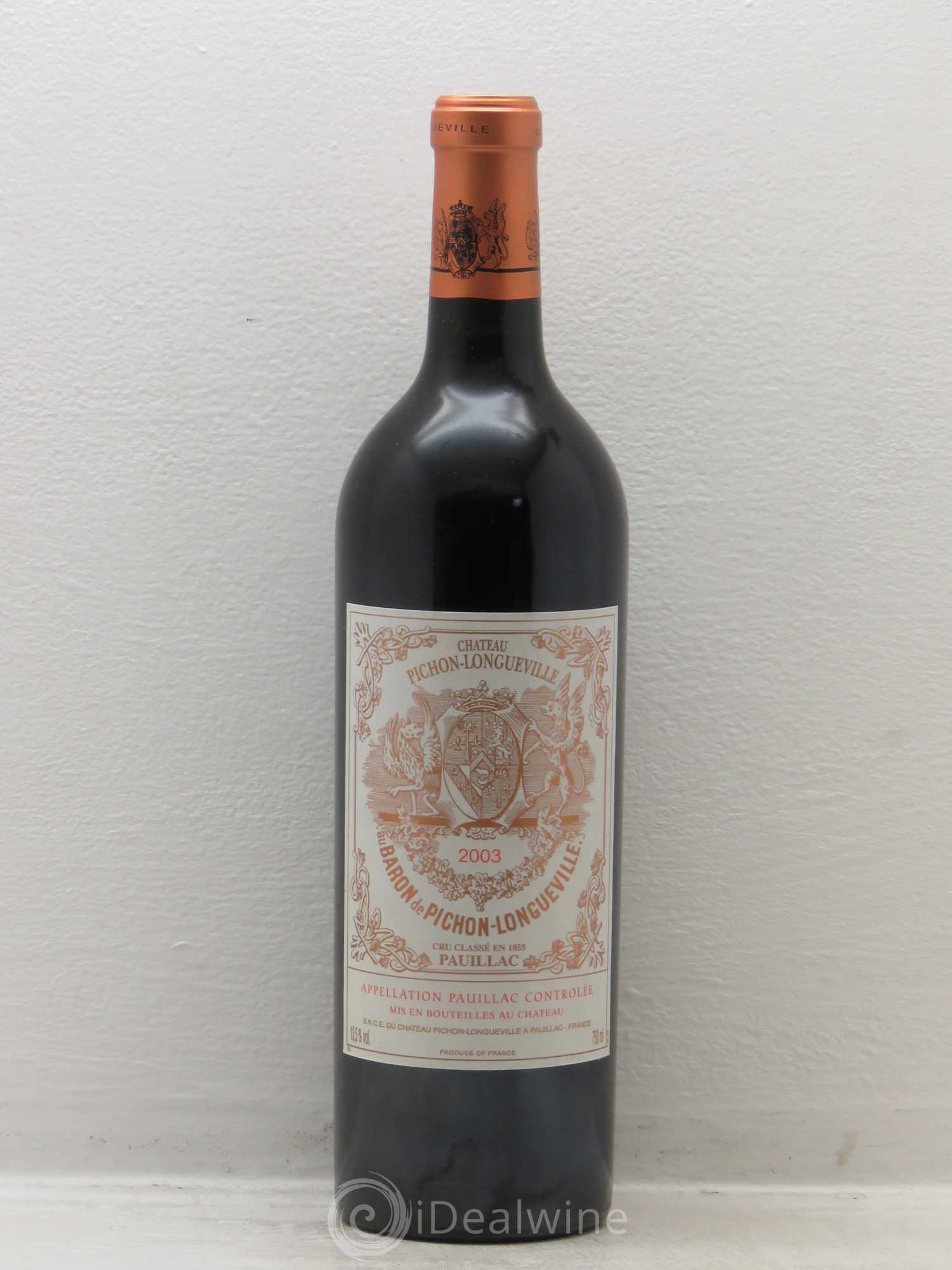 Pichon Longueville Baron 2ème Grand Cru Classé 2003 - Lot de 6 bouteilles - 0