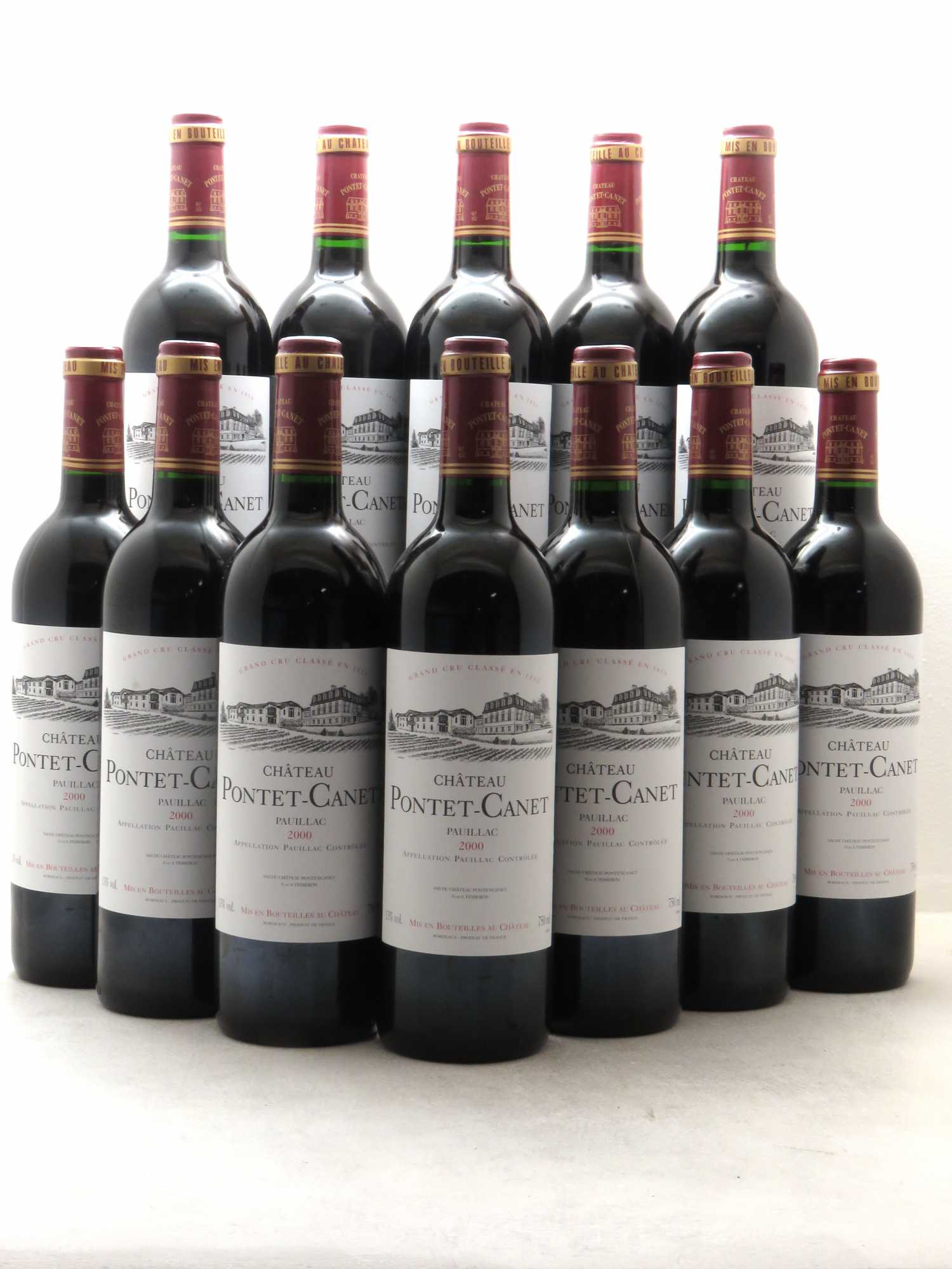 Château Pontet Canet 5ème Grand Cru Classé 2000 - Lot de 12 bouteilles - 0
