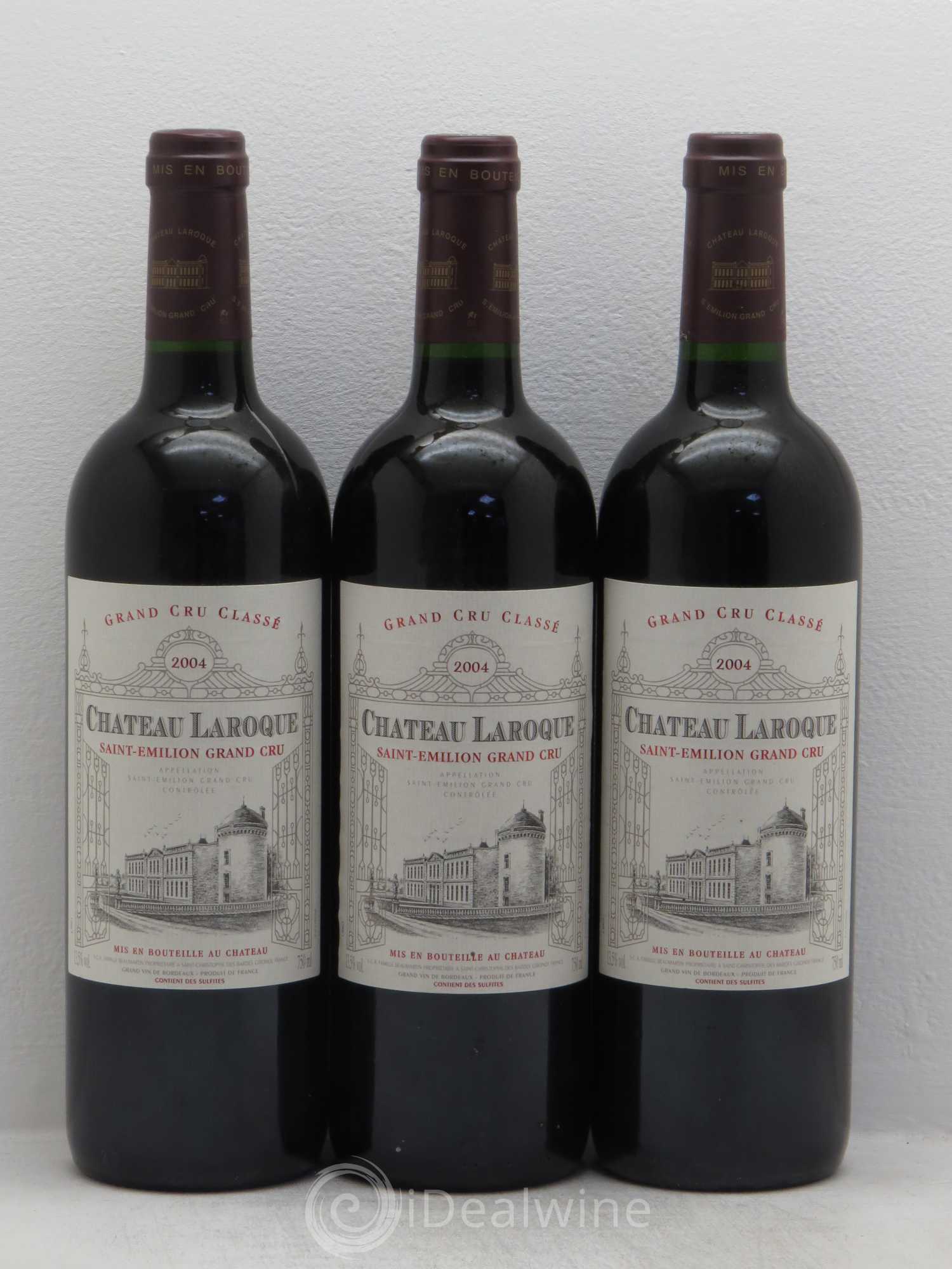 Château Laroque Grand Cru Classé 2004 - Lot de 3 bouteilles - 0