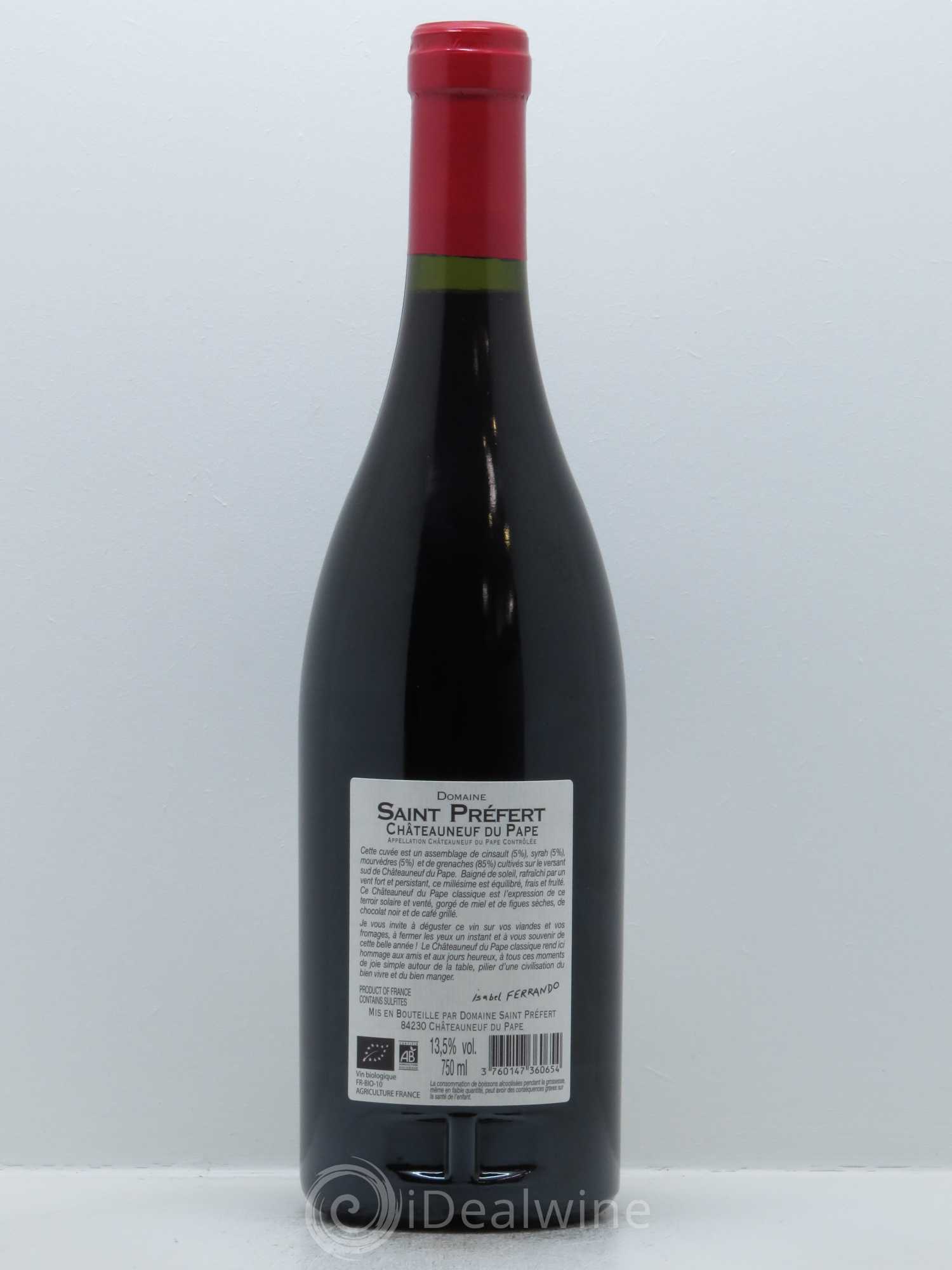 Châteauneuf-du-Pape Domaine Saint-Préfert 2014 - Lot de 1 bouteille - 1