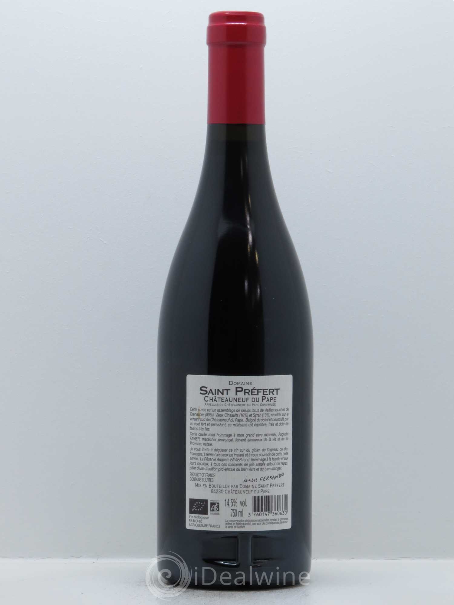 Châteauneuf-du-Pape Réserve Auguste Favier Domaine Saint-Préfert 2014 - Lot de 1 bouteille - 1