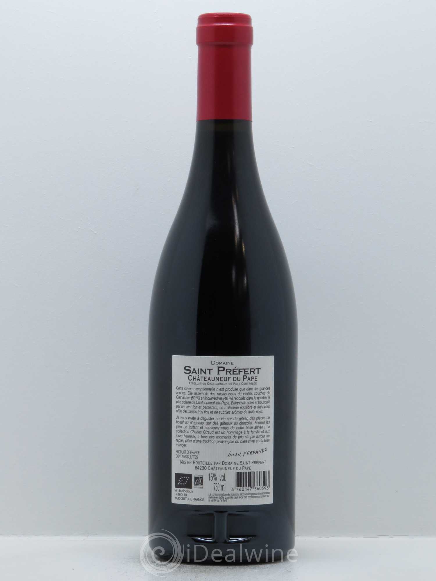Châteauneuf-du-Pape Collection Charles Giraud Domaine Saint-Préfert 2014 - Lot de 1 bouteille - 1