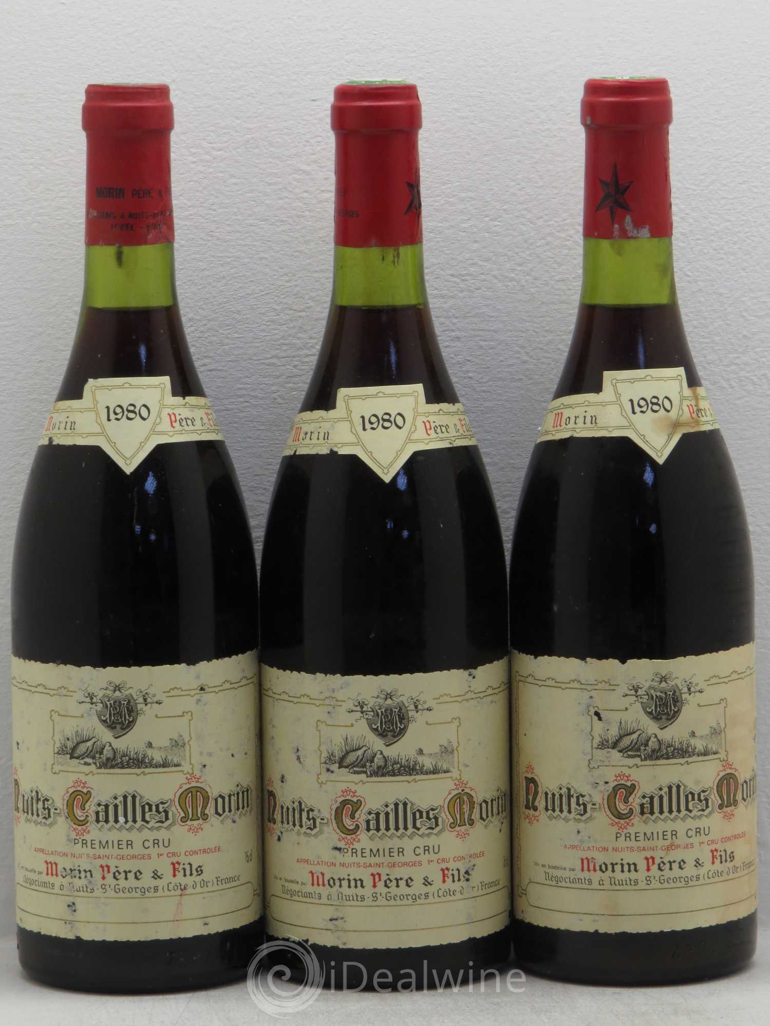 Nuits-Saint-Georges 1er Cru Les Cailles Morin Pere Et Fils 1980 - Lot de 3 bouteilles - 0