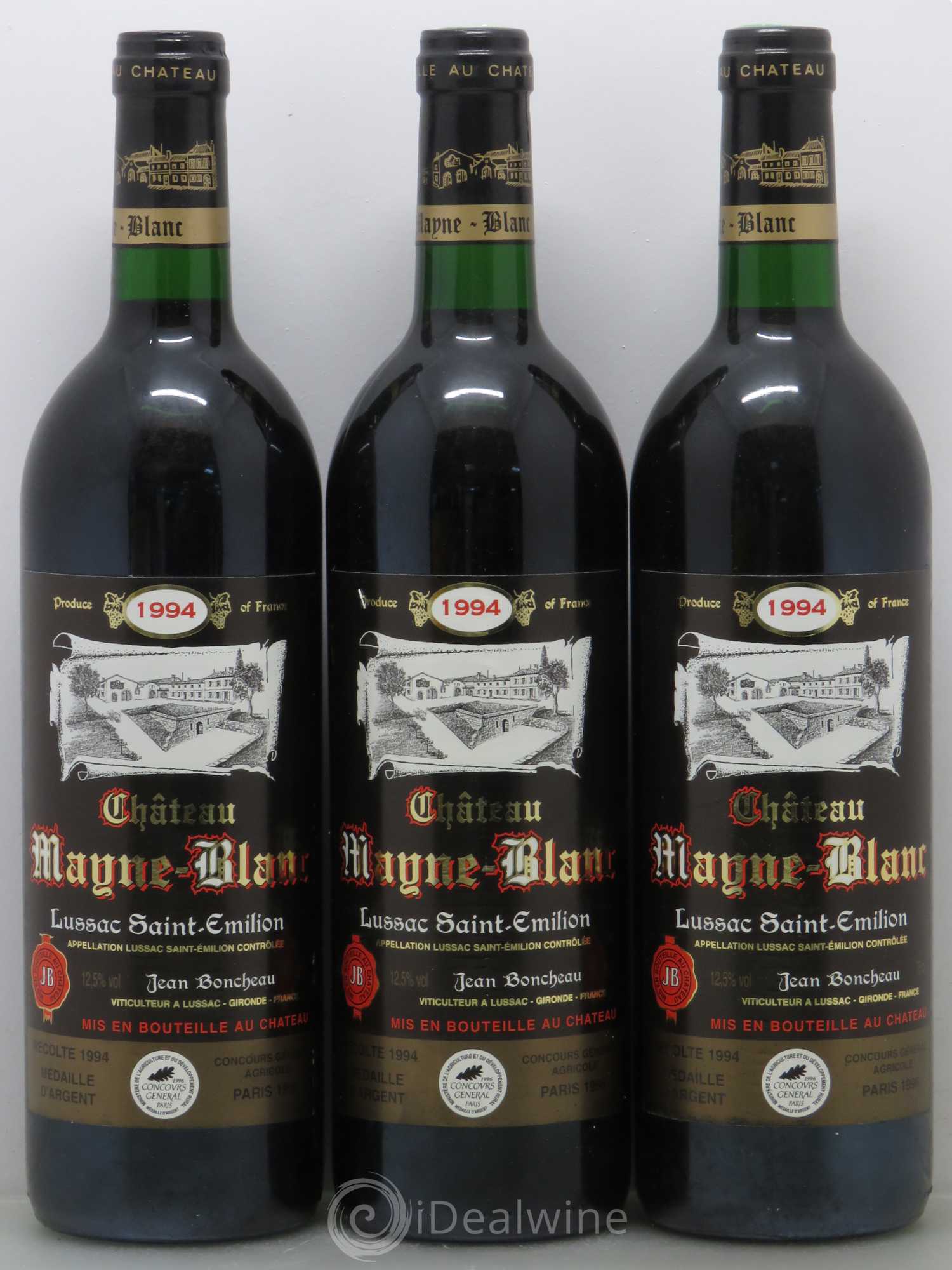 Bordeaux Château Mayne-blanc (sans prix de réserve) 1994 - Posten von 5 Flaschen - 1