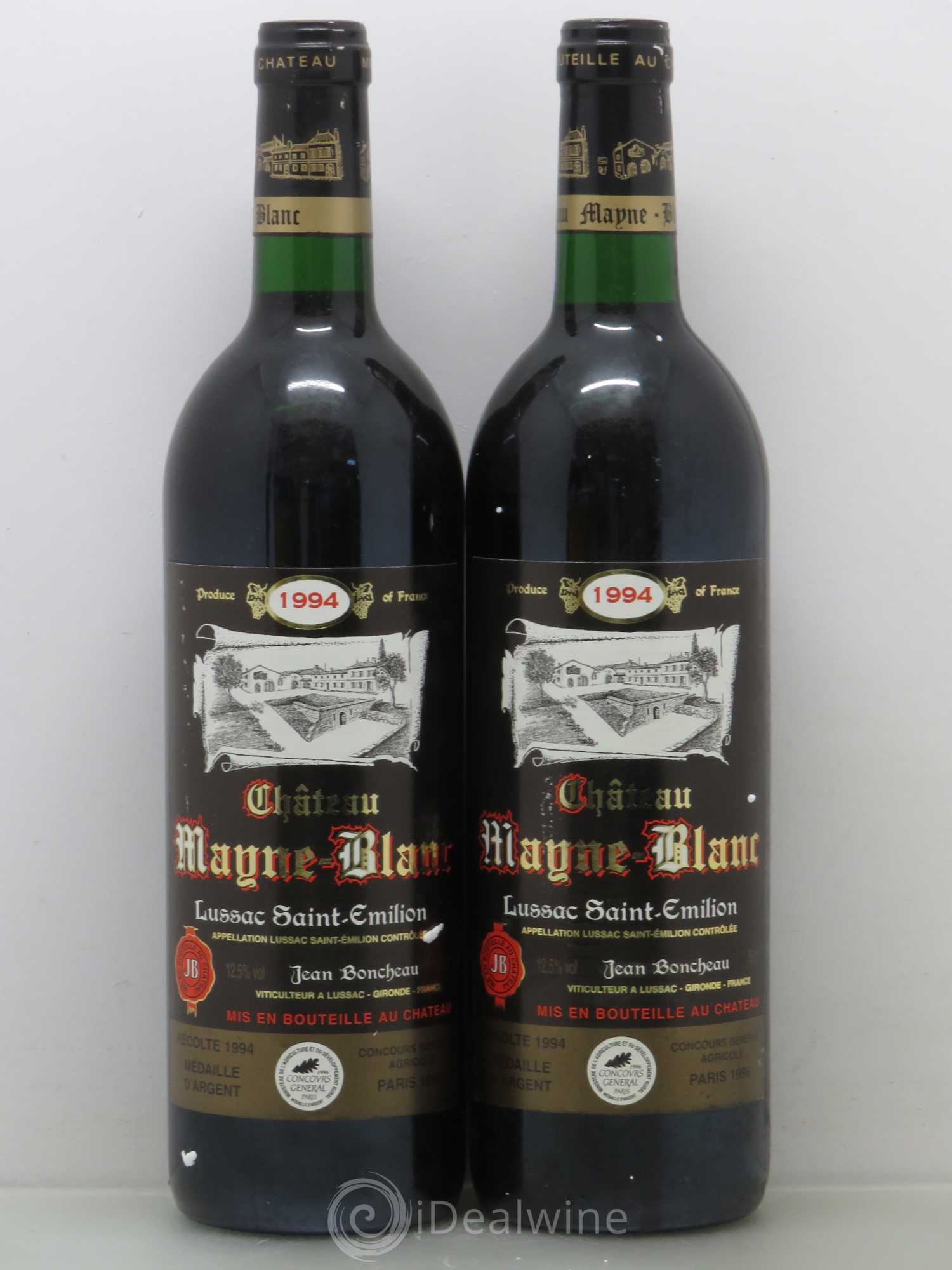 Bordeaux Château Mayne-blanc (sans prix de réserve) 1994 - Posten von 5 Flaschen - 2